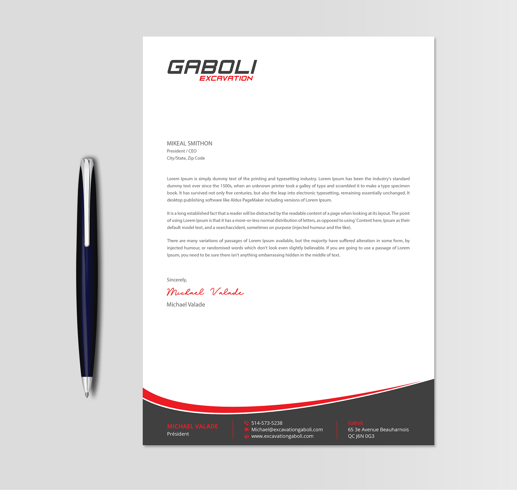 Diseño de Tarjeta de Presentación por DesignShout para Les Excavations Gaboli Inc | Diseño #28699930