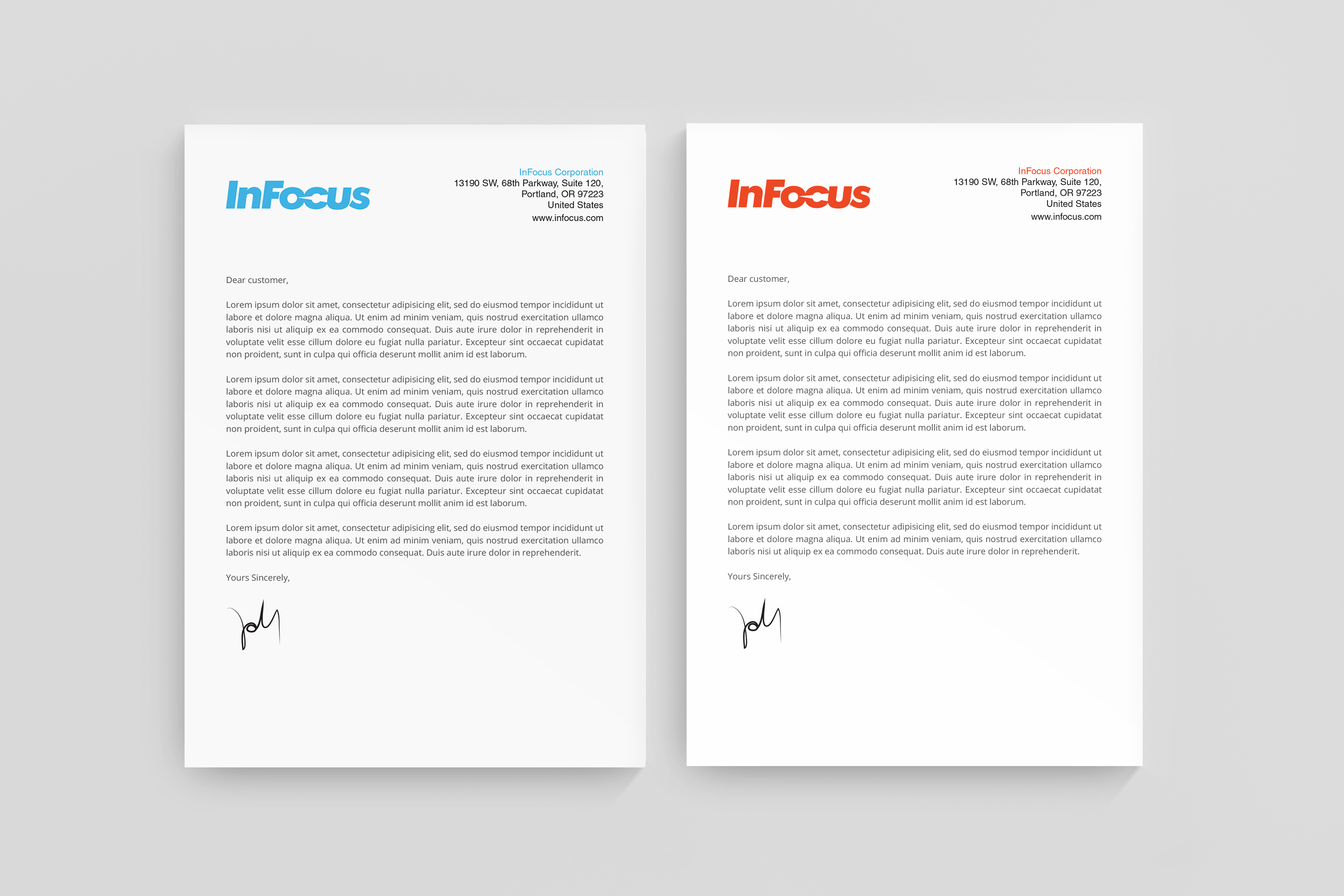 Stationery Design by R.design for InFocus Corporation | Design #26488835