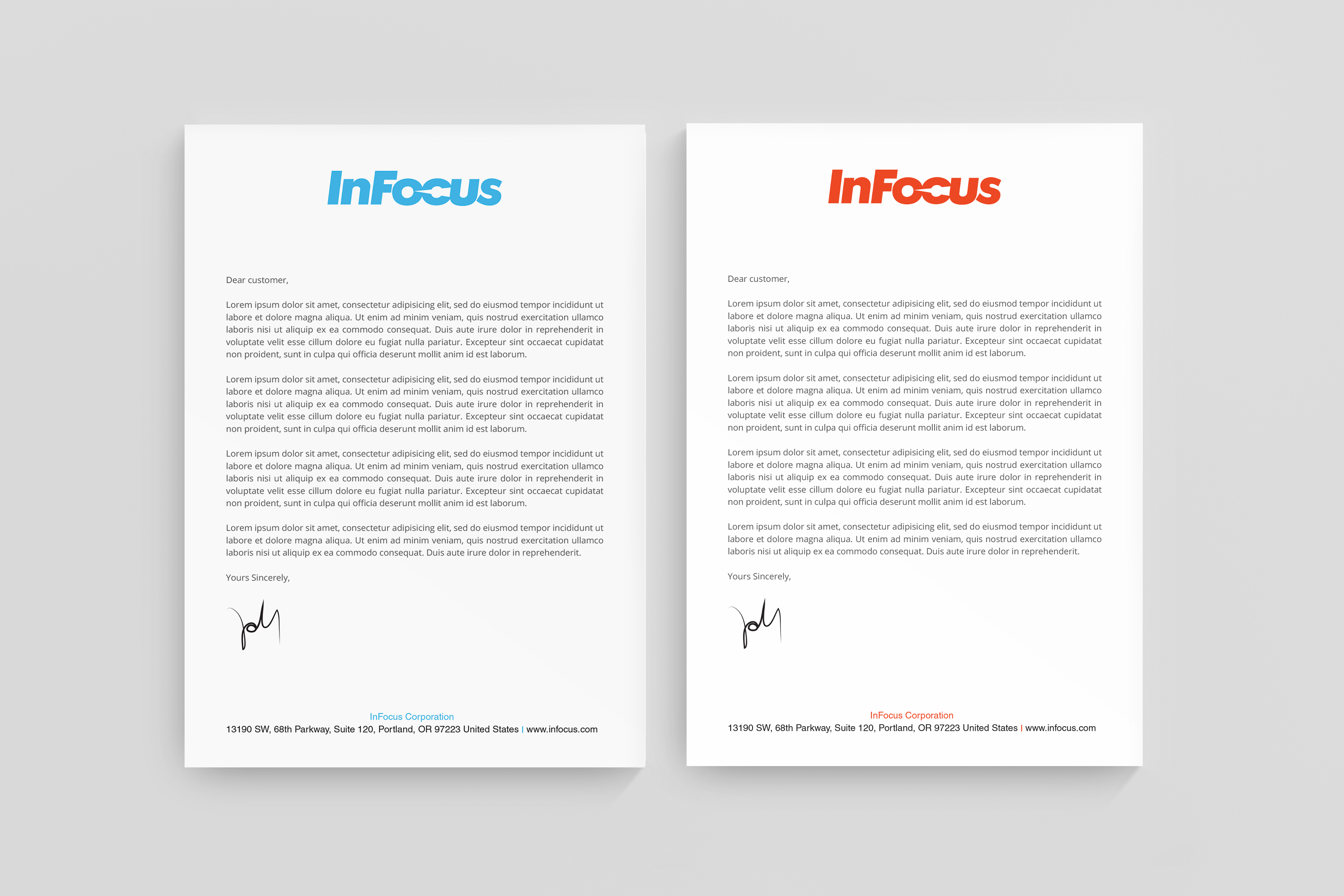 Stationery Design by R.design for InFocus Corporation | Design #26488858