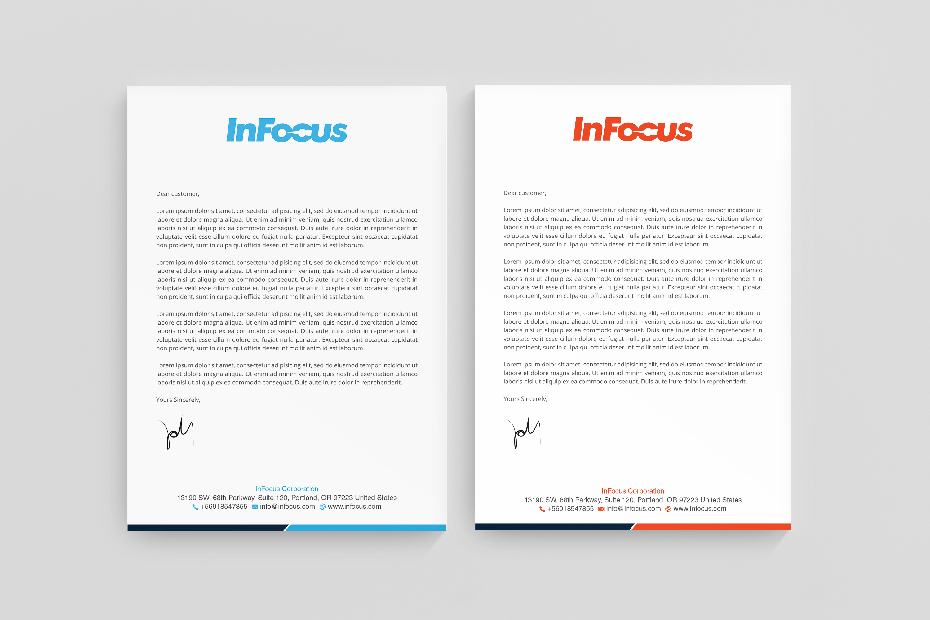 Stationery Design by R.design for InFocus Corporation | Design #26489020