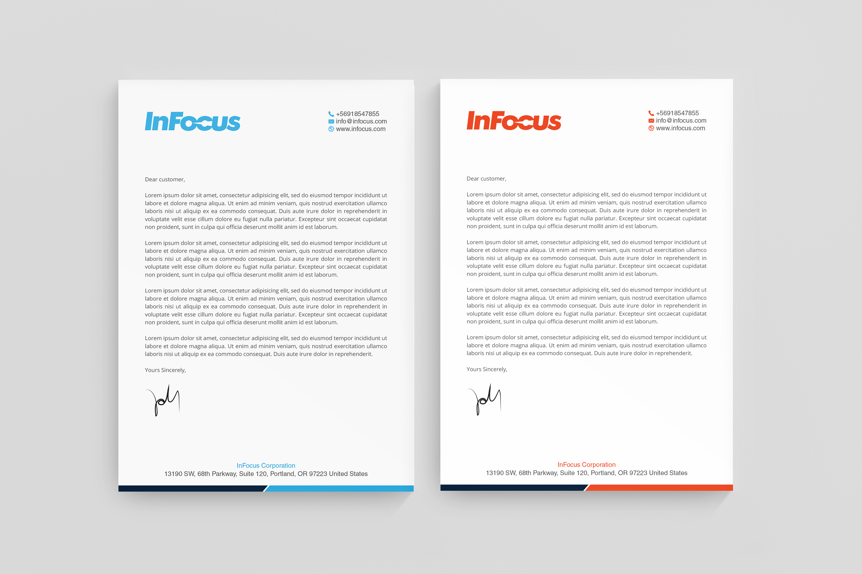 Stationery Design by R.design for InFocus Corporation | Design #26489059
