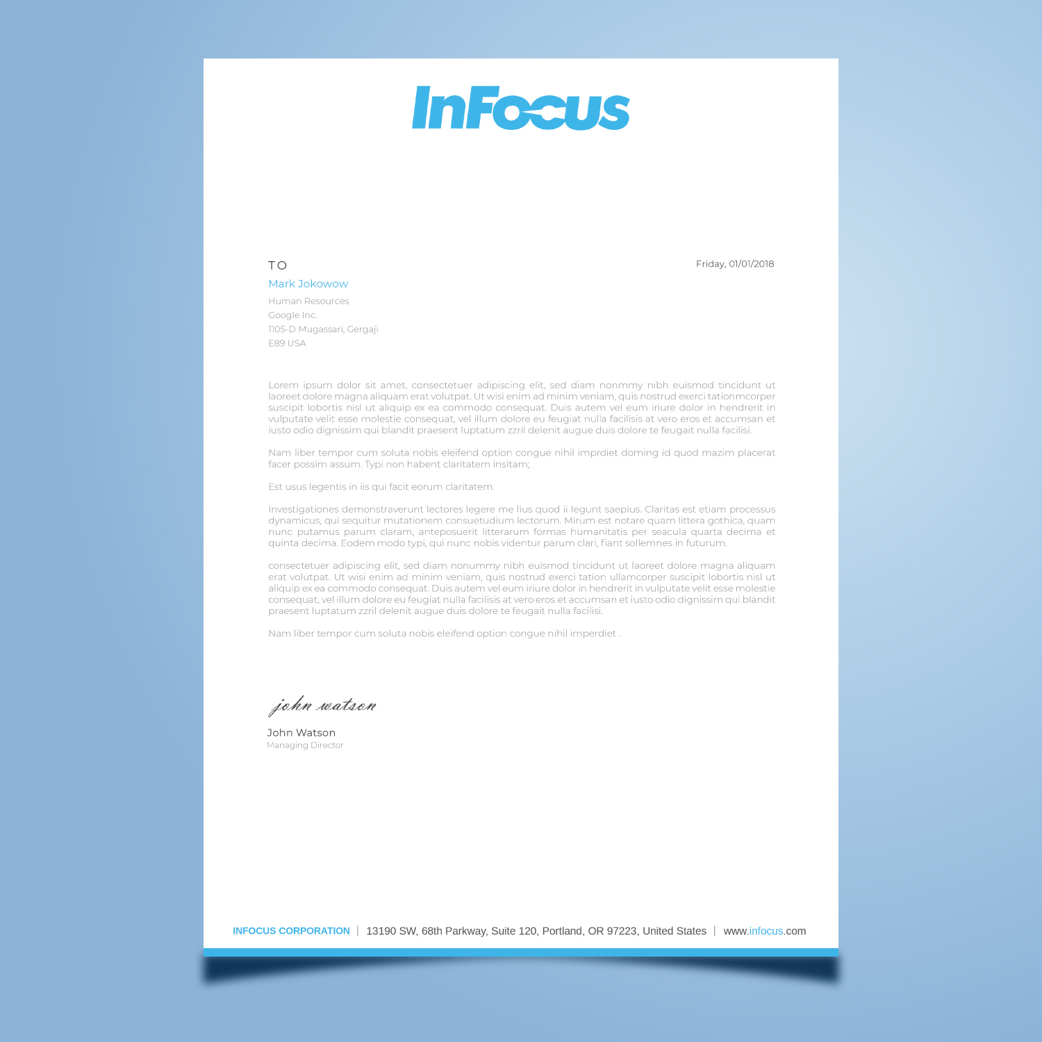 Stationery Design by Imagine design000 for InFocus Corporation | Design #26490210