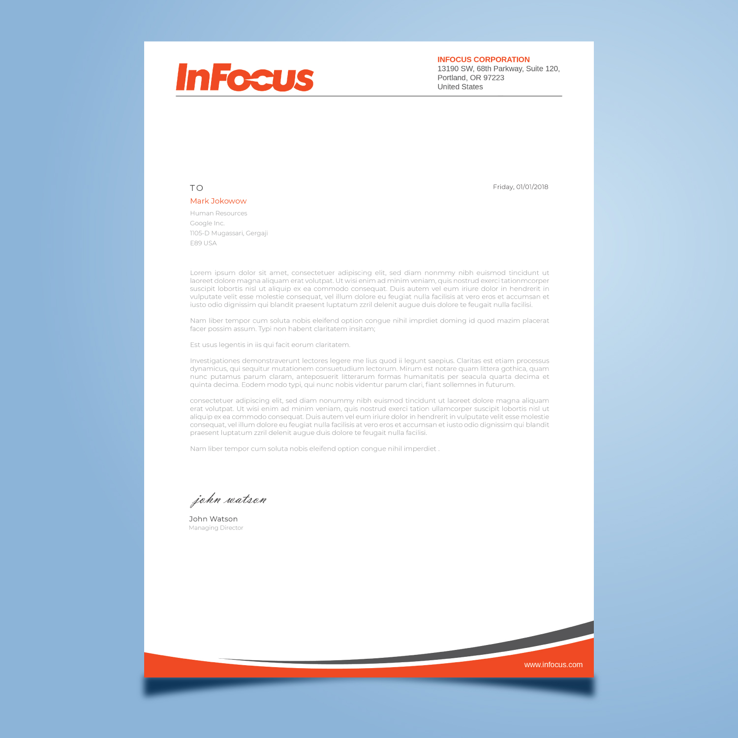 Design de Papeterie par Imagine design000 pour InFocus Corporation | Design #26490268