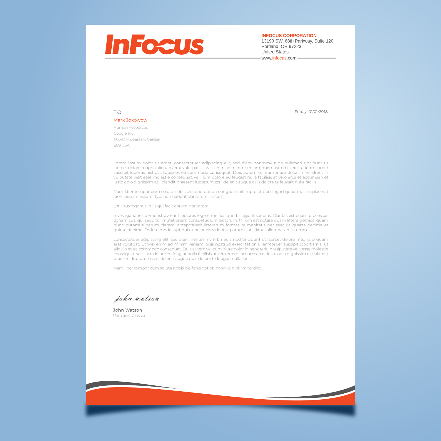 Design de Papeterie par Imagine design000 pour InFocus Corporation | Design #26490270