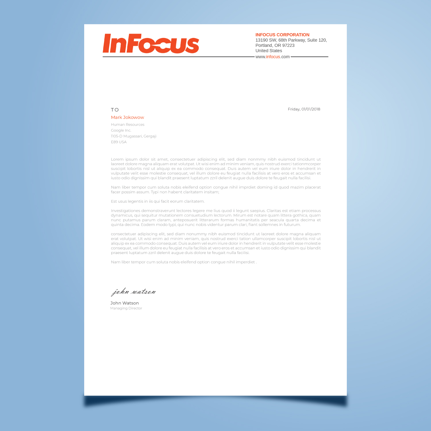 Design de Papeterie par Imagine design000 pour InFocus Corporation | Design #26490277