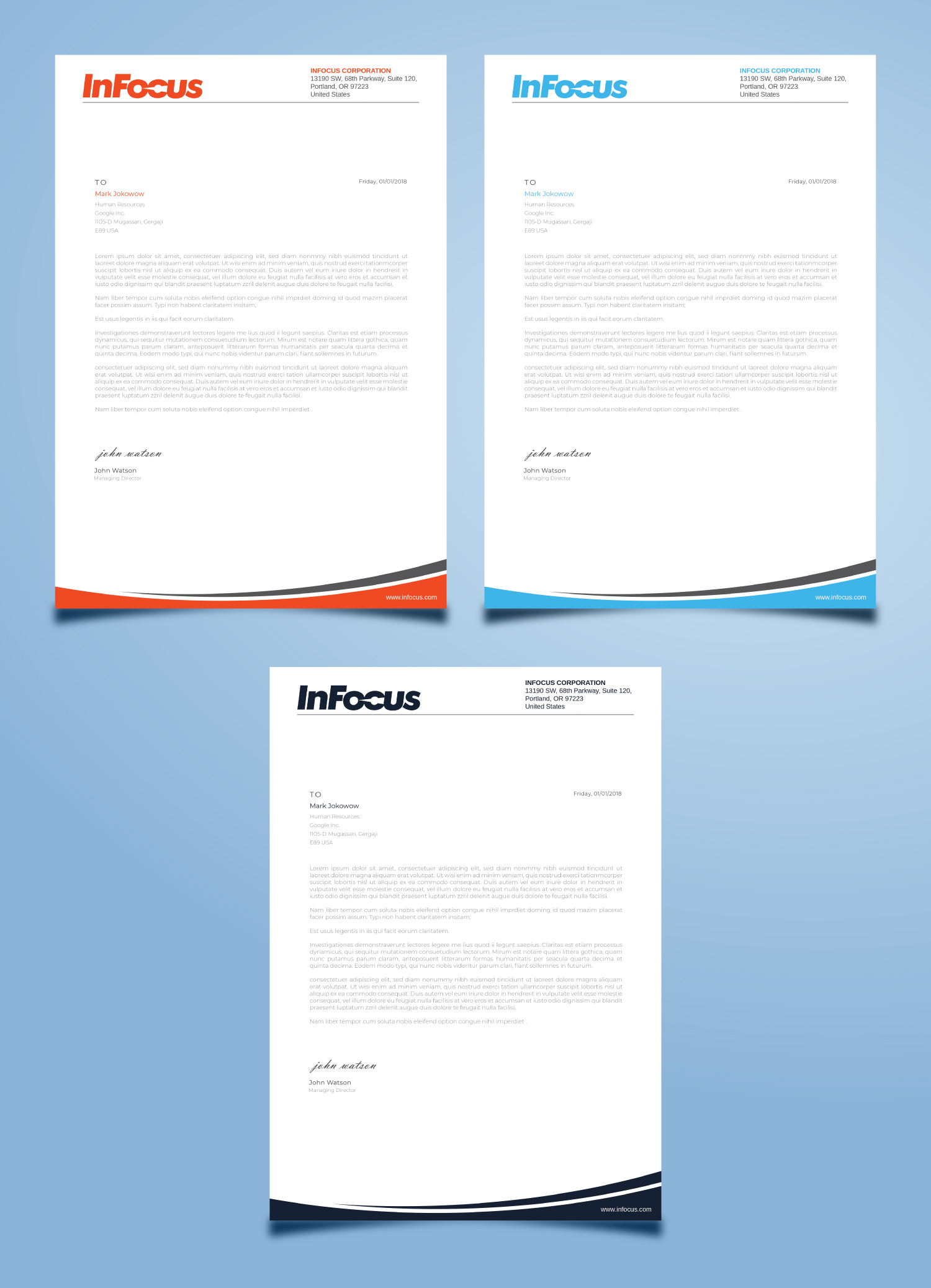 Stationery Design by Imagine design000 for InFocus Corporation | Design #26492410