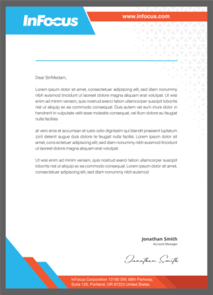 Stationery Design by Mohd chand Mullah for InFocus Corporation | Design: #26493531