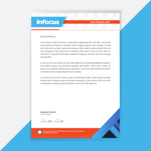 Stationery Design by Mohd chand Mullah for InFocus Corporation | Design: #26493918