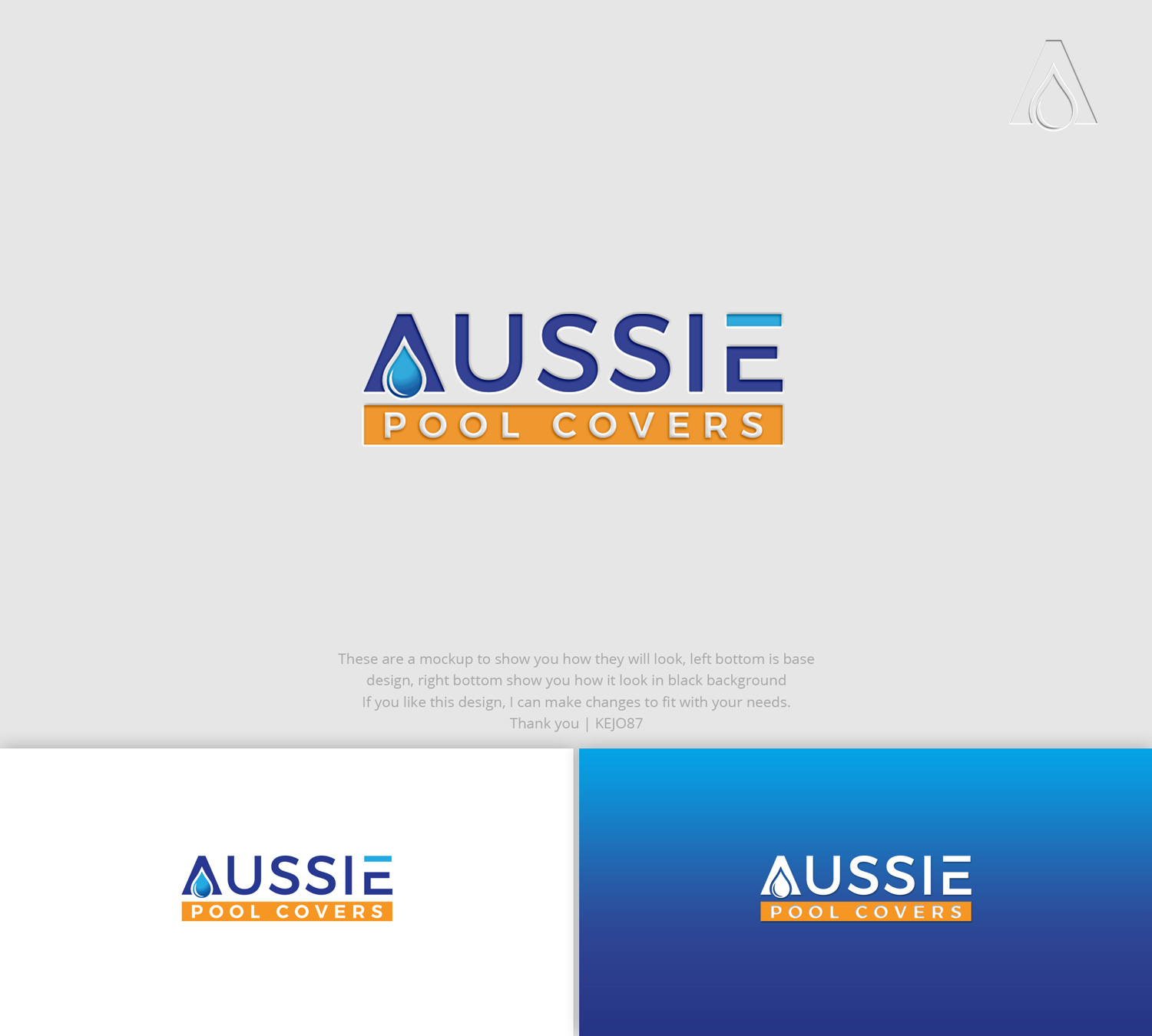 Logo Design by Kejo87 for Aussie Pool Covers Pty Ltd | Design #26498270
