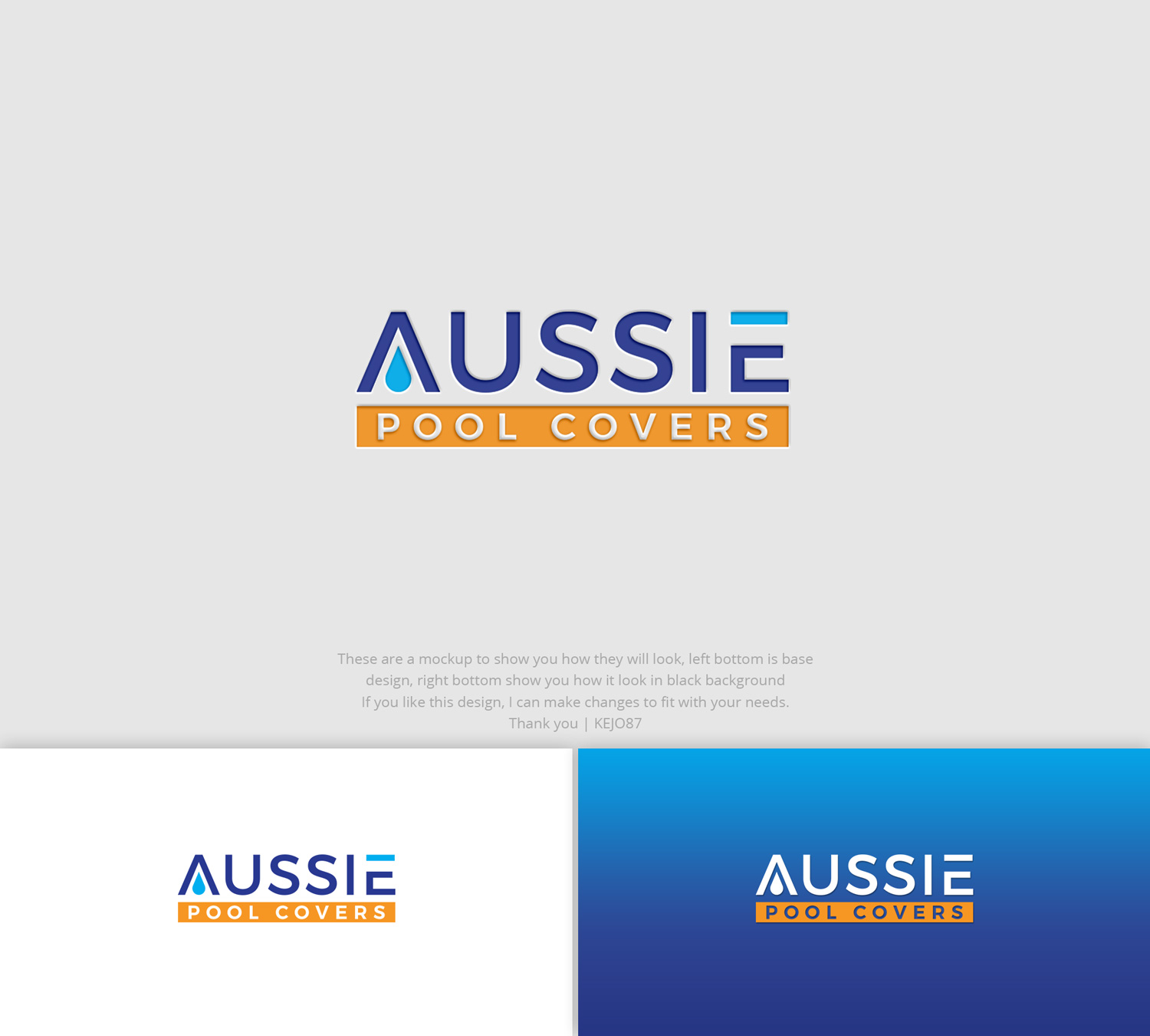 Logo Design by Kejo87 for Aussie Pool Covers Pty Ltd | Design #26502644