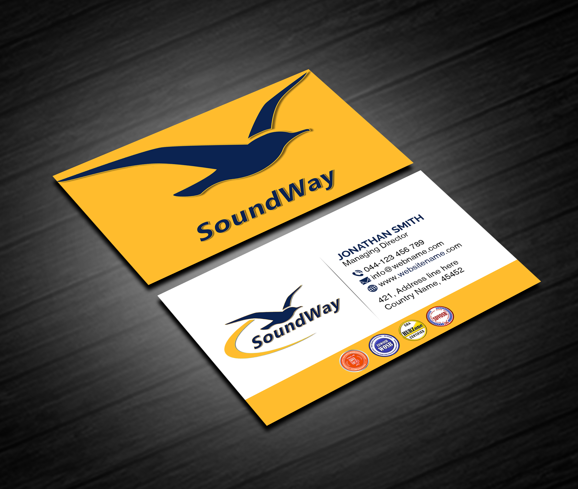 Business Card Design by Creations Box 2015 for SoundWay Technologies Inc. | Design #26502109
