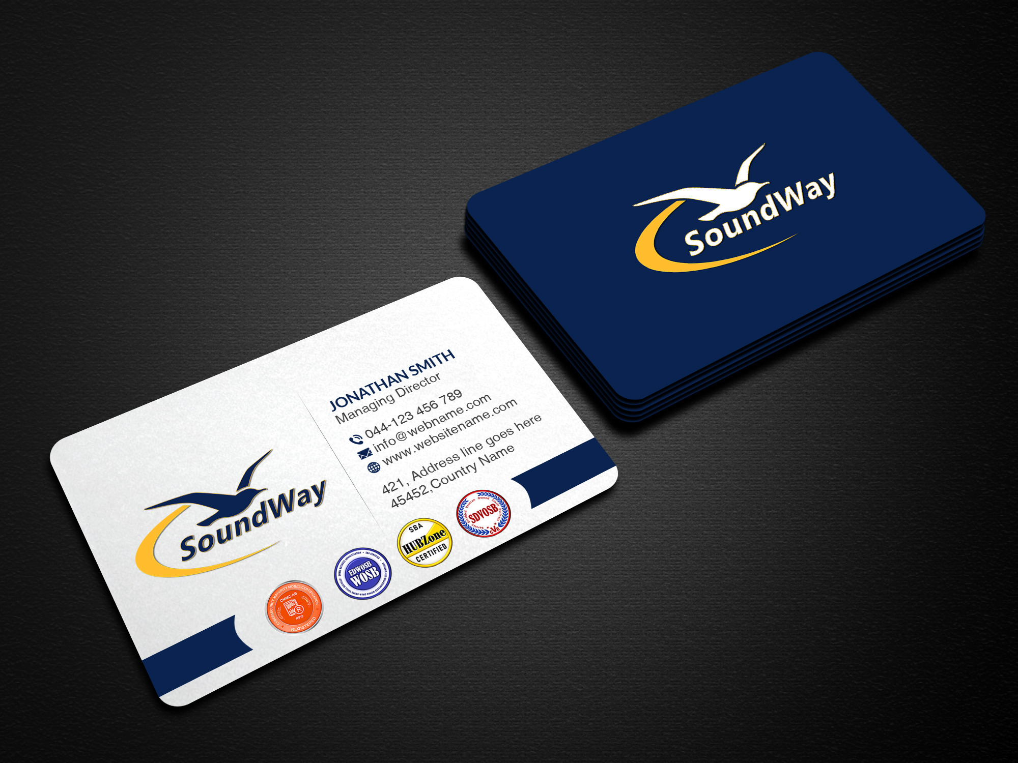 Business Card Design by Creations Box 2015 for SoundWay Consulting Incorporated | Design #26502112