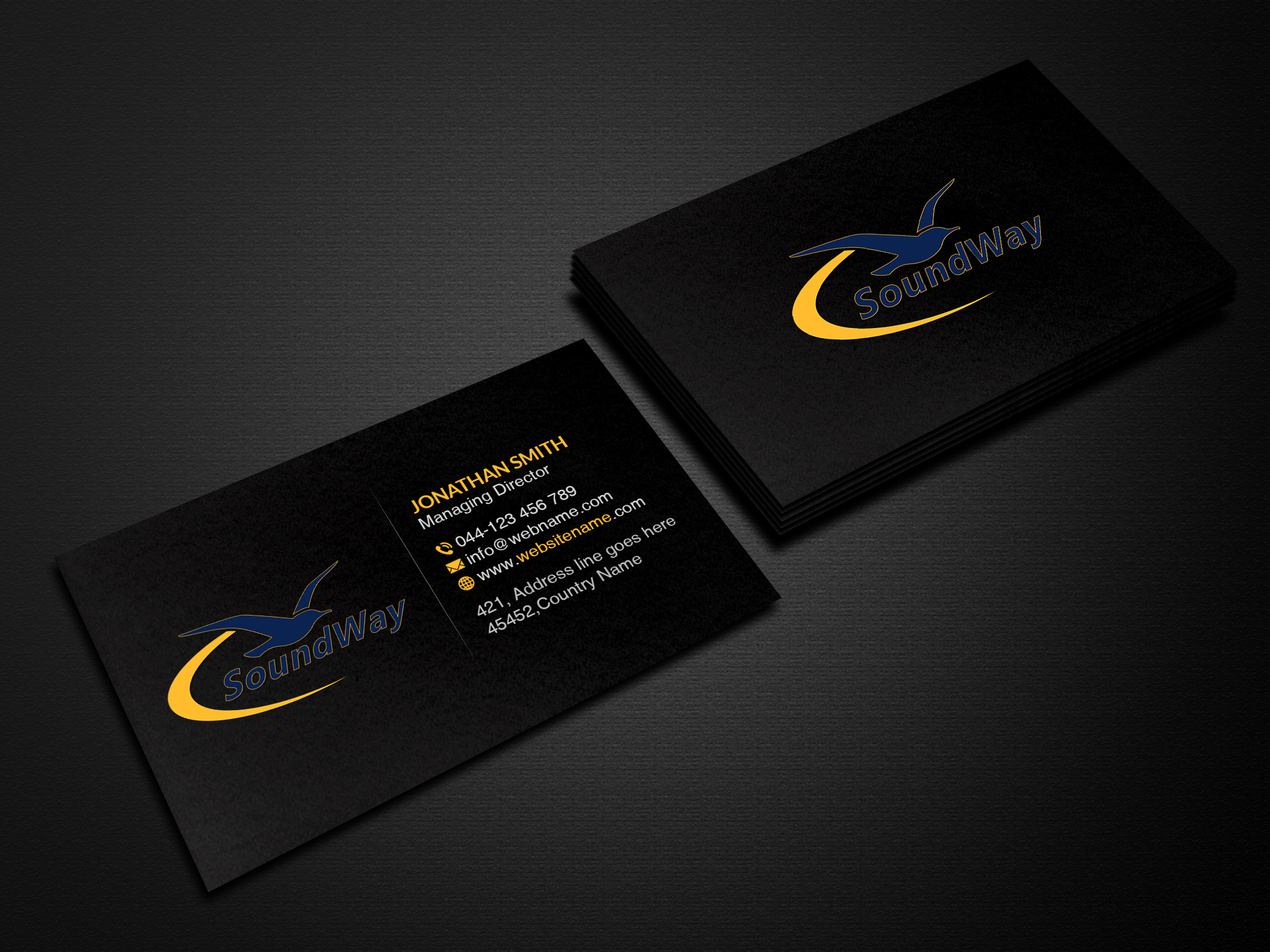 Business Card Design by Creations Box 2015 for SoundWay Consulting Incorporated | Design #26502113