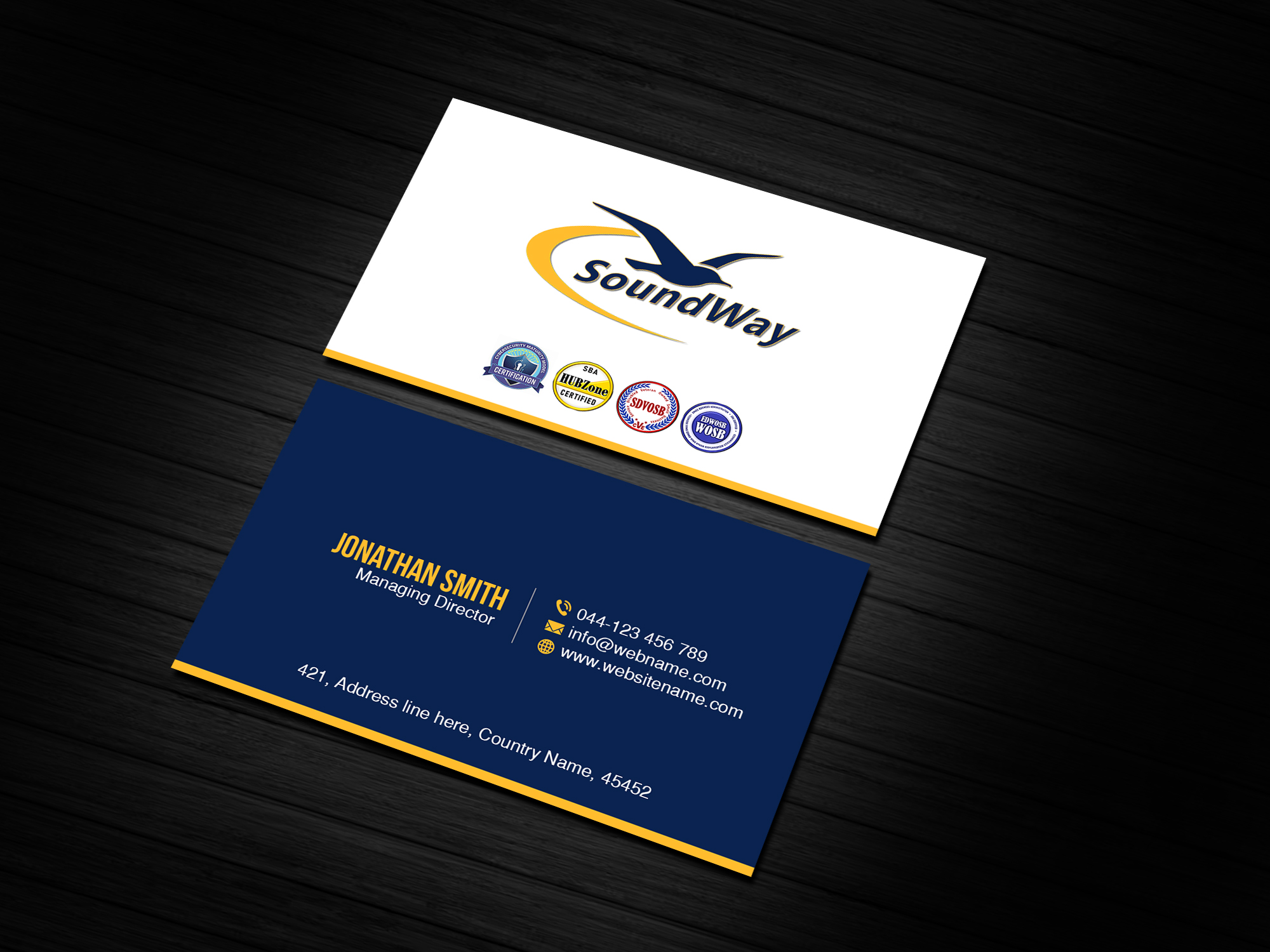 Business Card Design by Creations Box 2015 for SoundWay Consulting Incorporated | Design #26502130