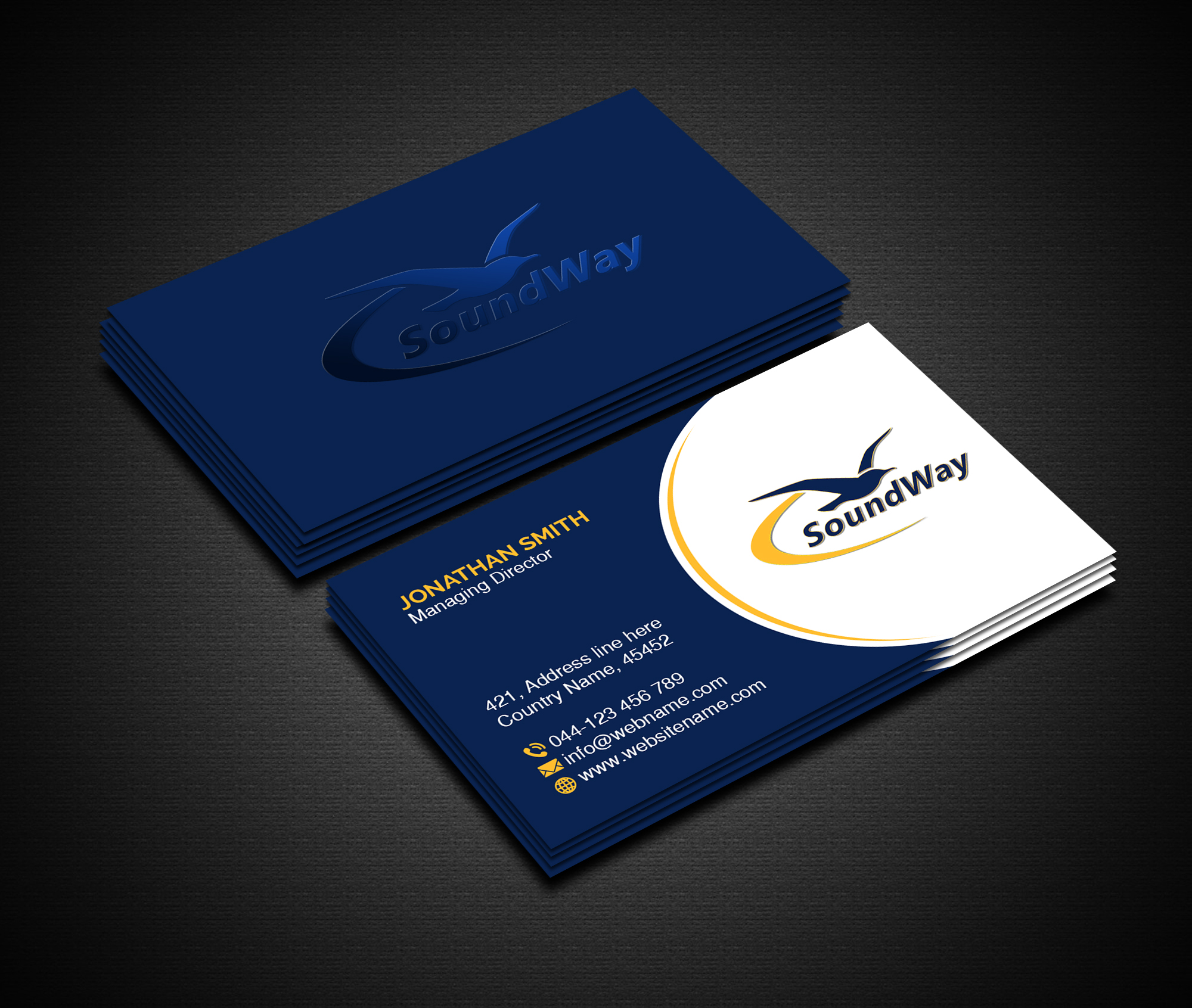 Business Card Design by Creations Box 2015 for SoundWay Technologies Inc. | Design #26502132
