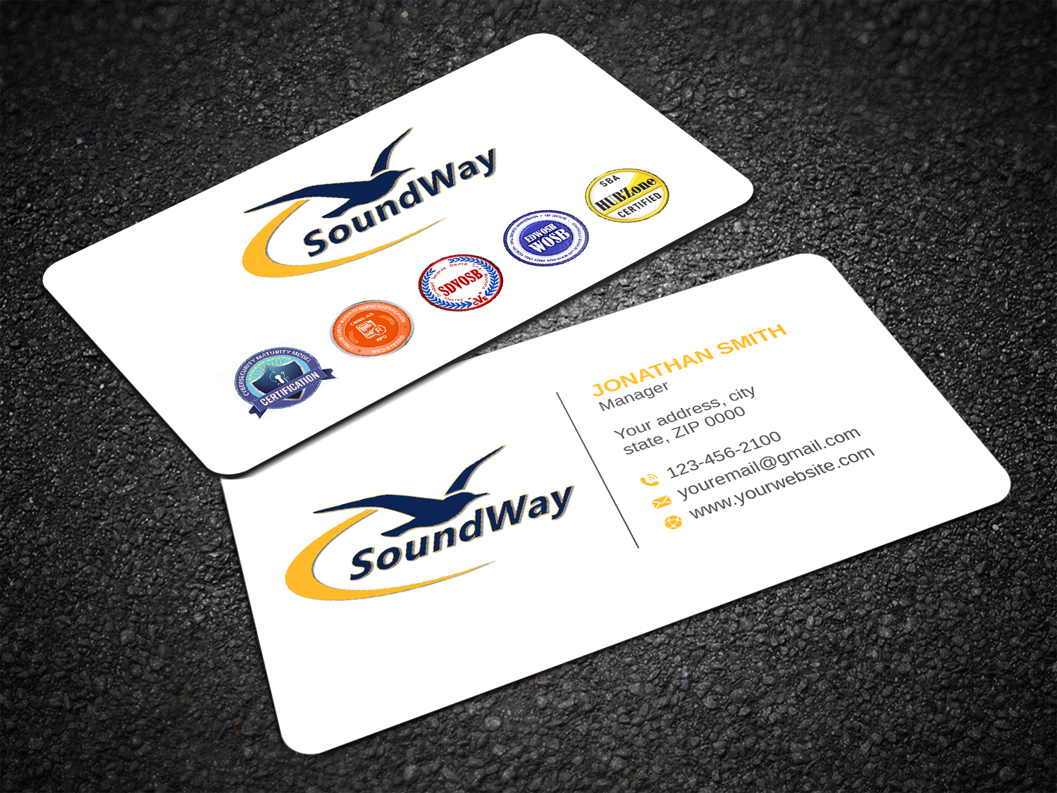 Diseño de Tarjeta de Presentación por LAXMI DESIGNHUB para SoundWay Consulting Incorporated | Diseño #26498975