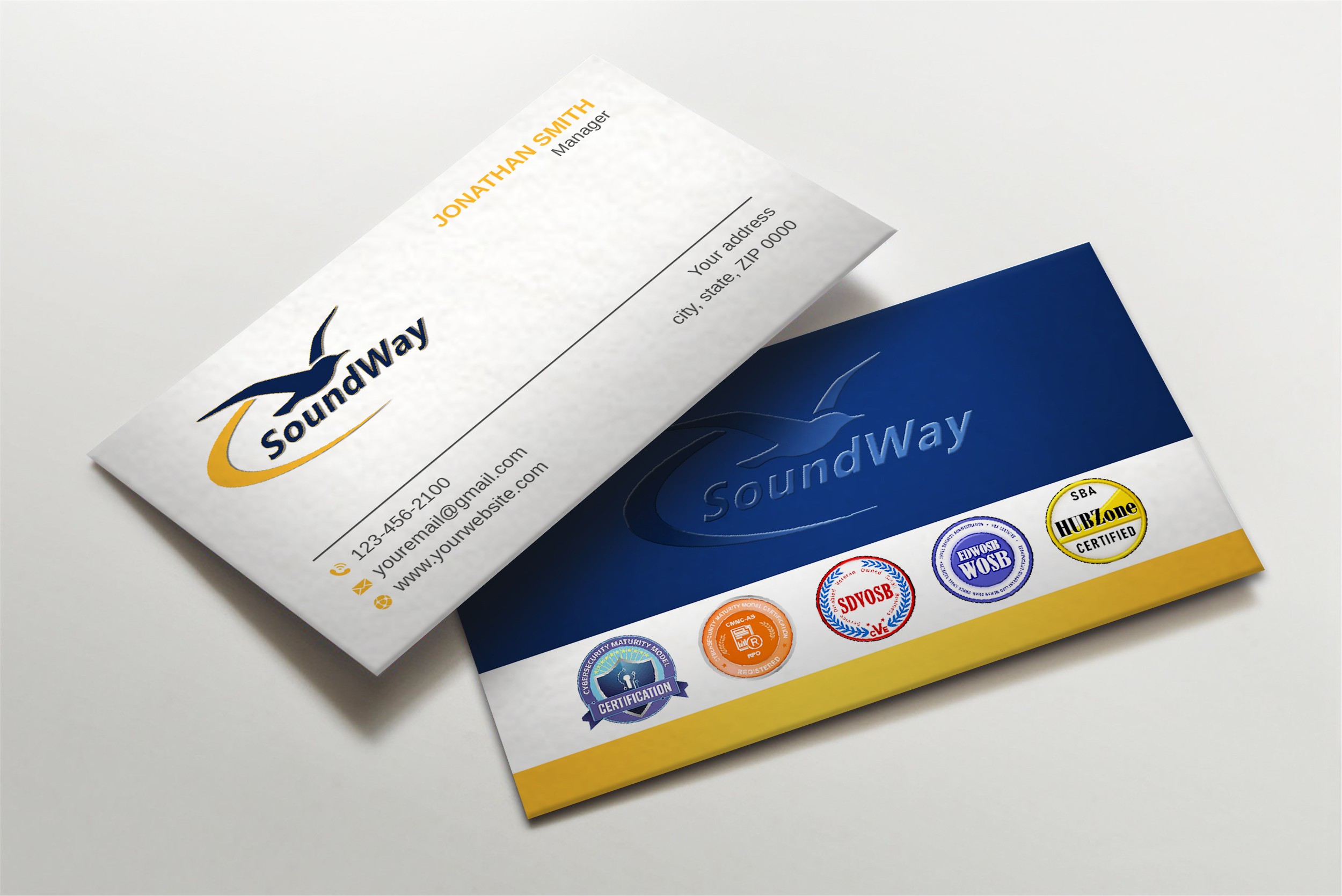 Business Card Design by LAXMI DESIGNHUB for SoundWay Consulting Incorporated | Design #26498978