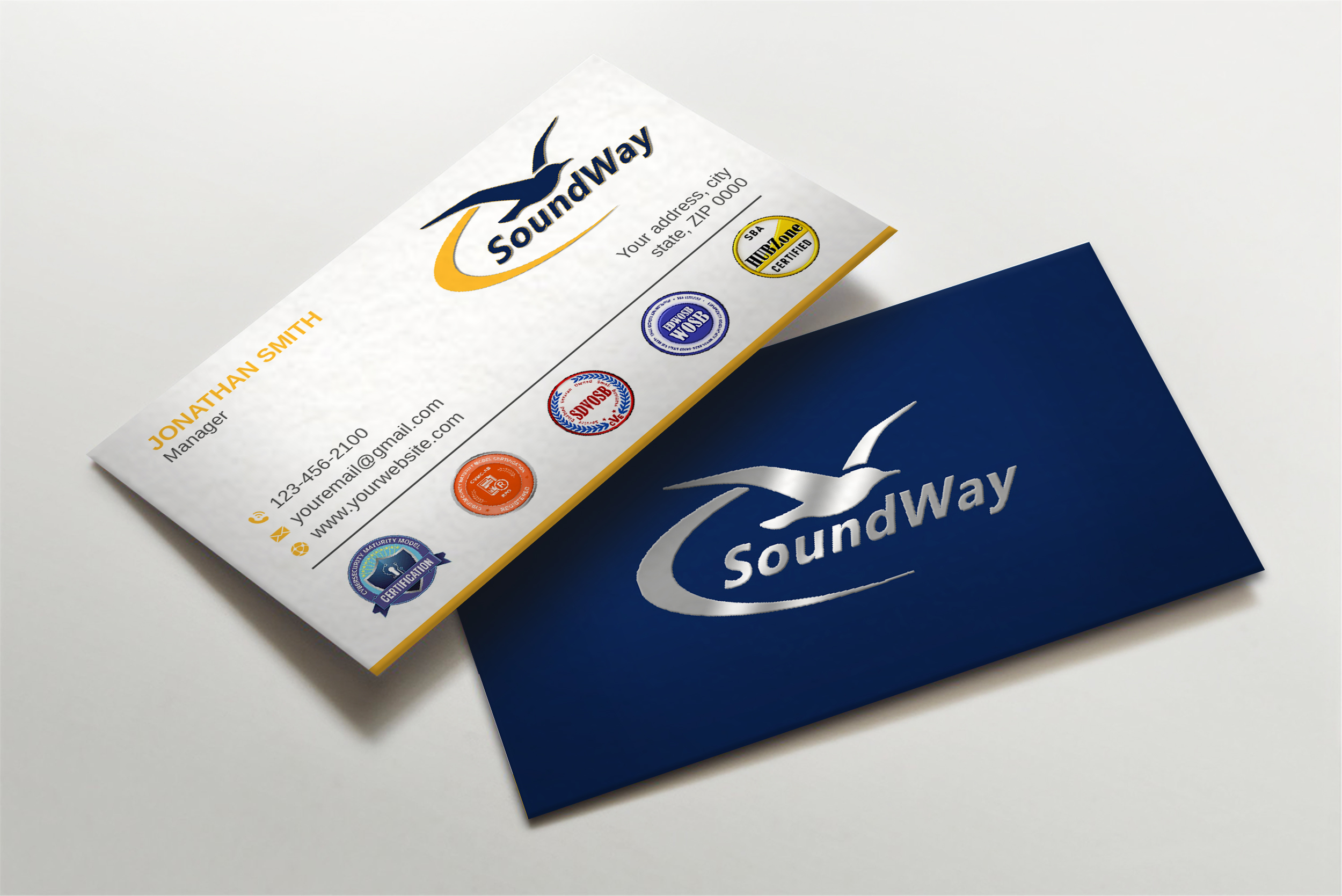 Business Card Design by LAXMI DESIGNHUB for SoundWay Consulting Incorporated | Design #26498980