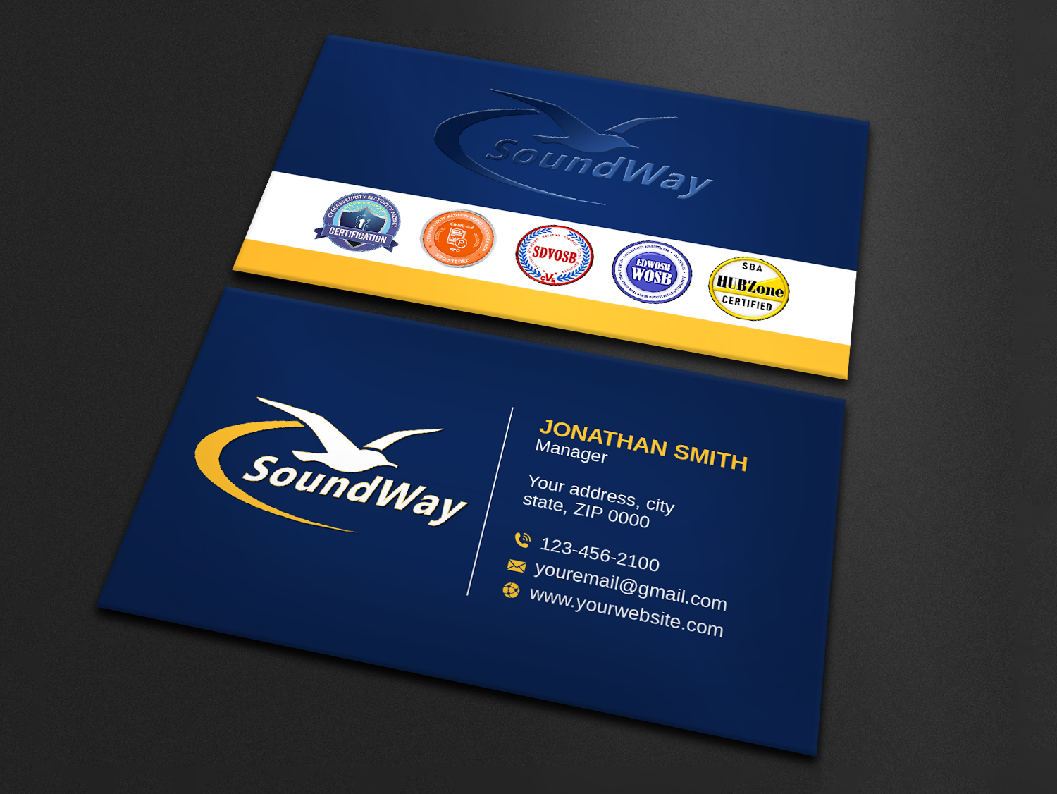 Design de Carte de Visite par LAXMI DESIGNHUB pour SoundWay Consulting Incorporated | Design #26498986