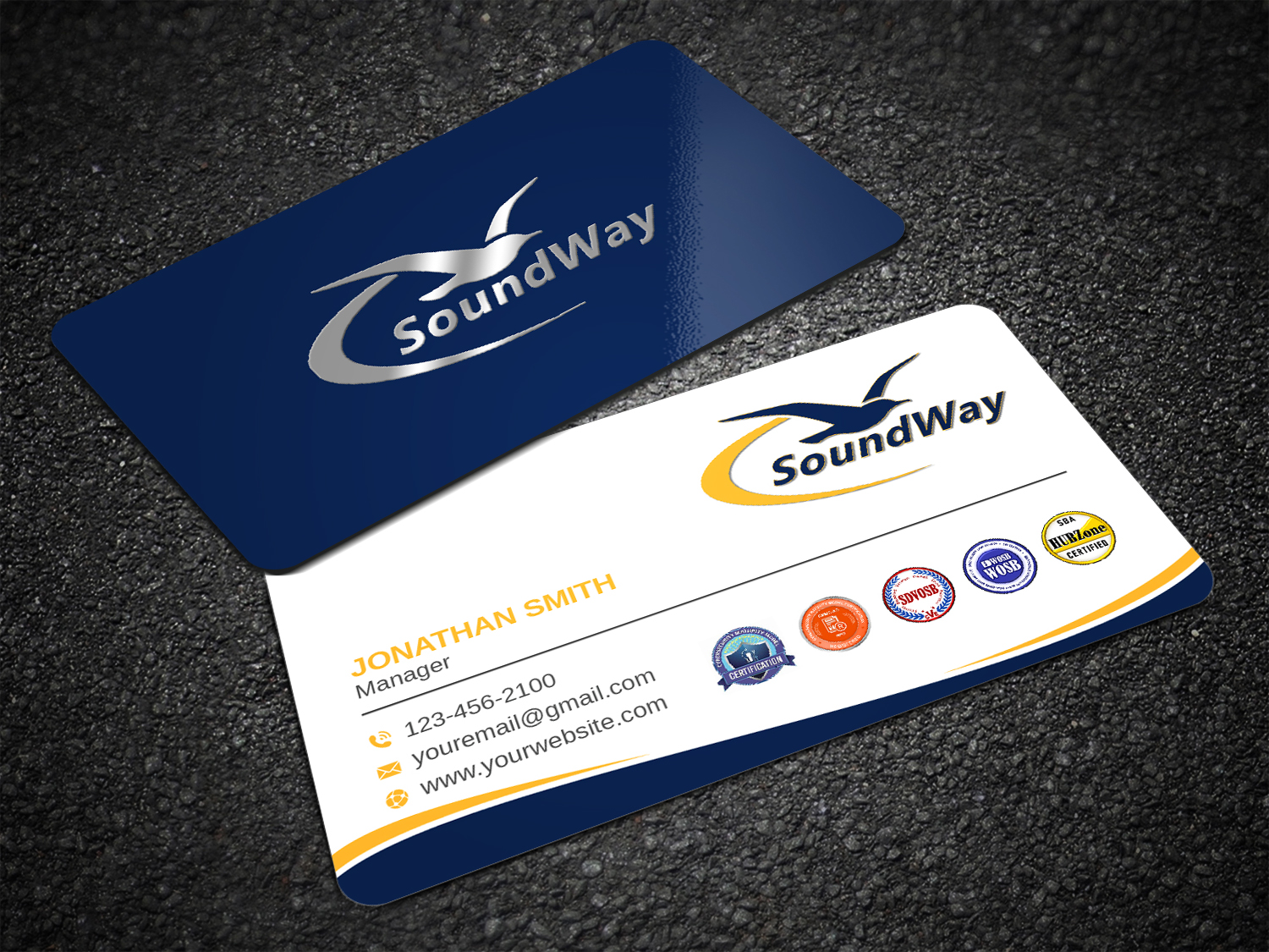 Business Card Design by LAXMI DESIGNHUB for SoundWay Consulting Incorporated | Design #26498987