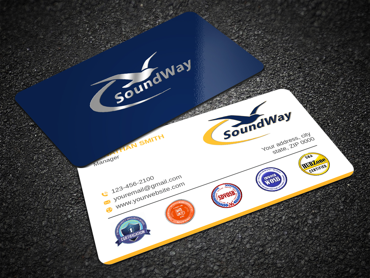 Business Card Design by LAXMI DESIGNHUB for SoundWay Consulting Incorporated | Design #26498989