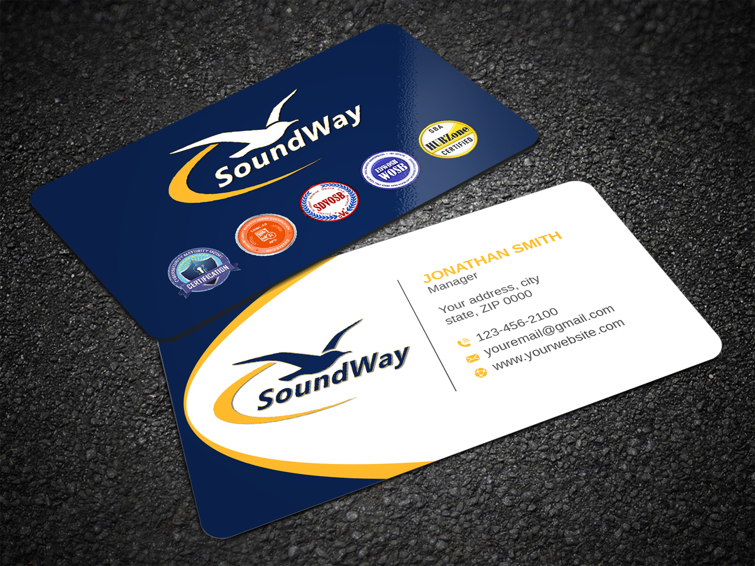Business Card Design by LAXMI DESIGNHUB for SoundWay Consulting Incorporated | Design #26498991