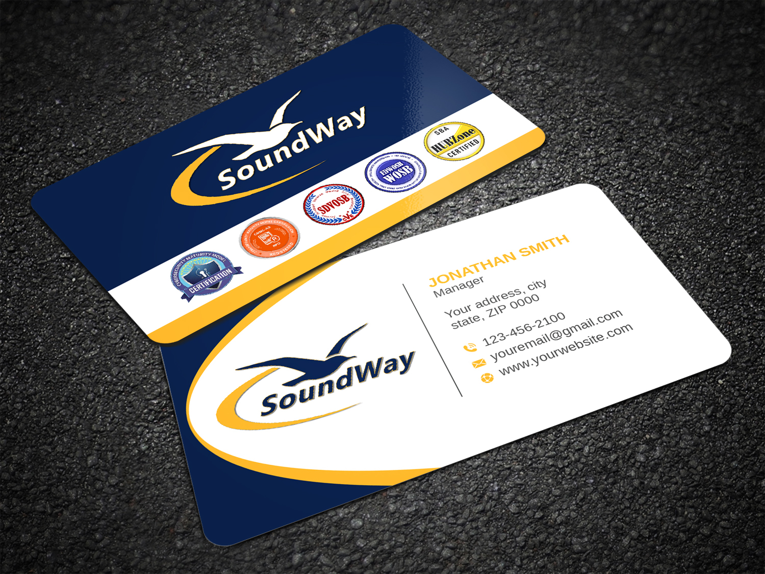 Business Card Design by LAXMI DESIGNHUB for SoundWay Consulting Incorporated | Design #26498995