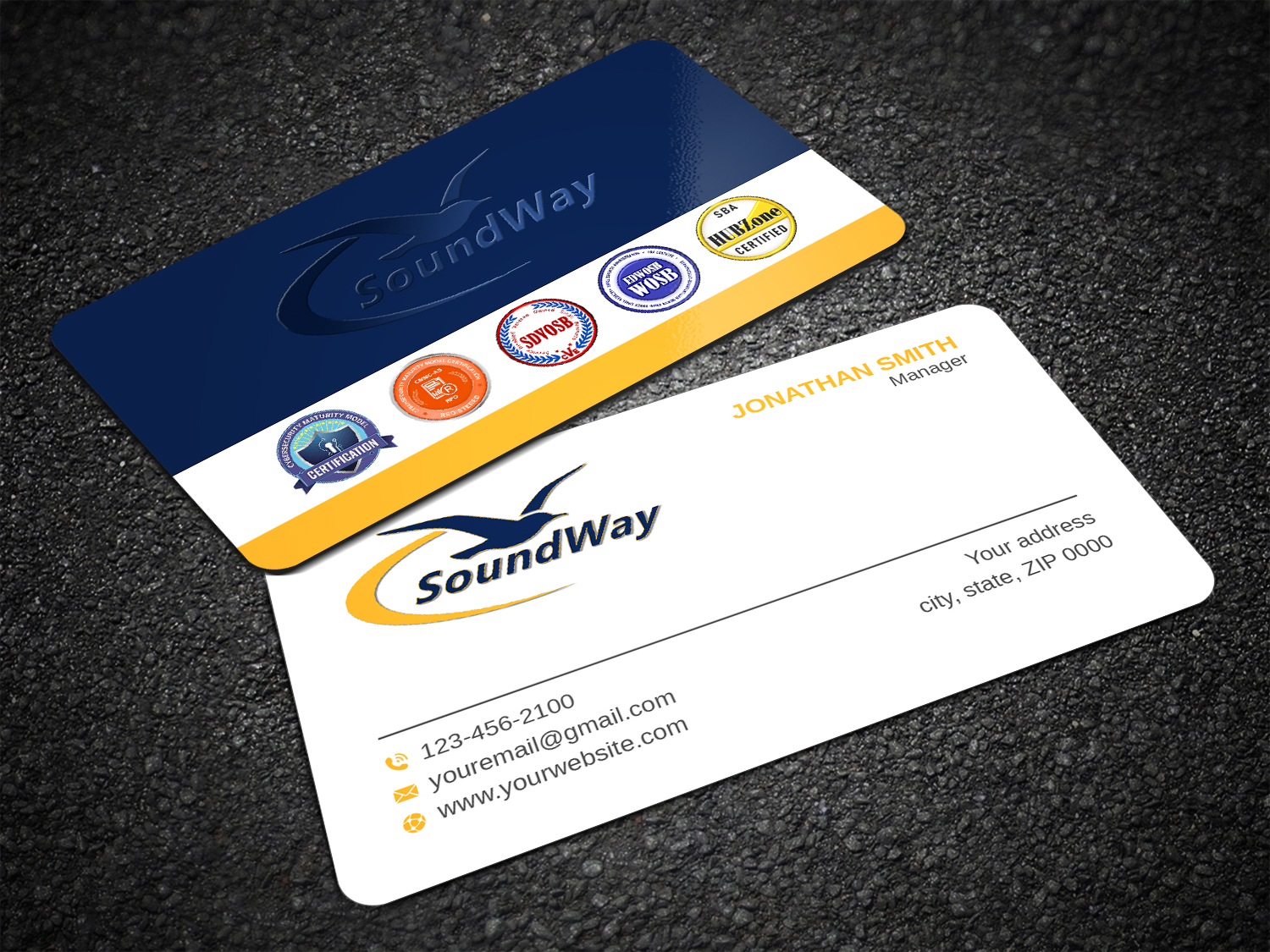 Business Card Design by LAXMI DESIGNHUB for SoundWay Consulting Incorporated | Design #26499000