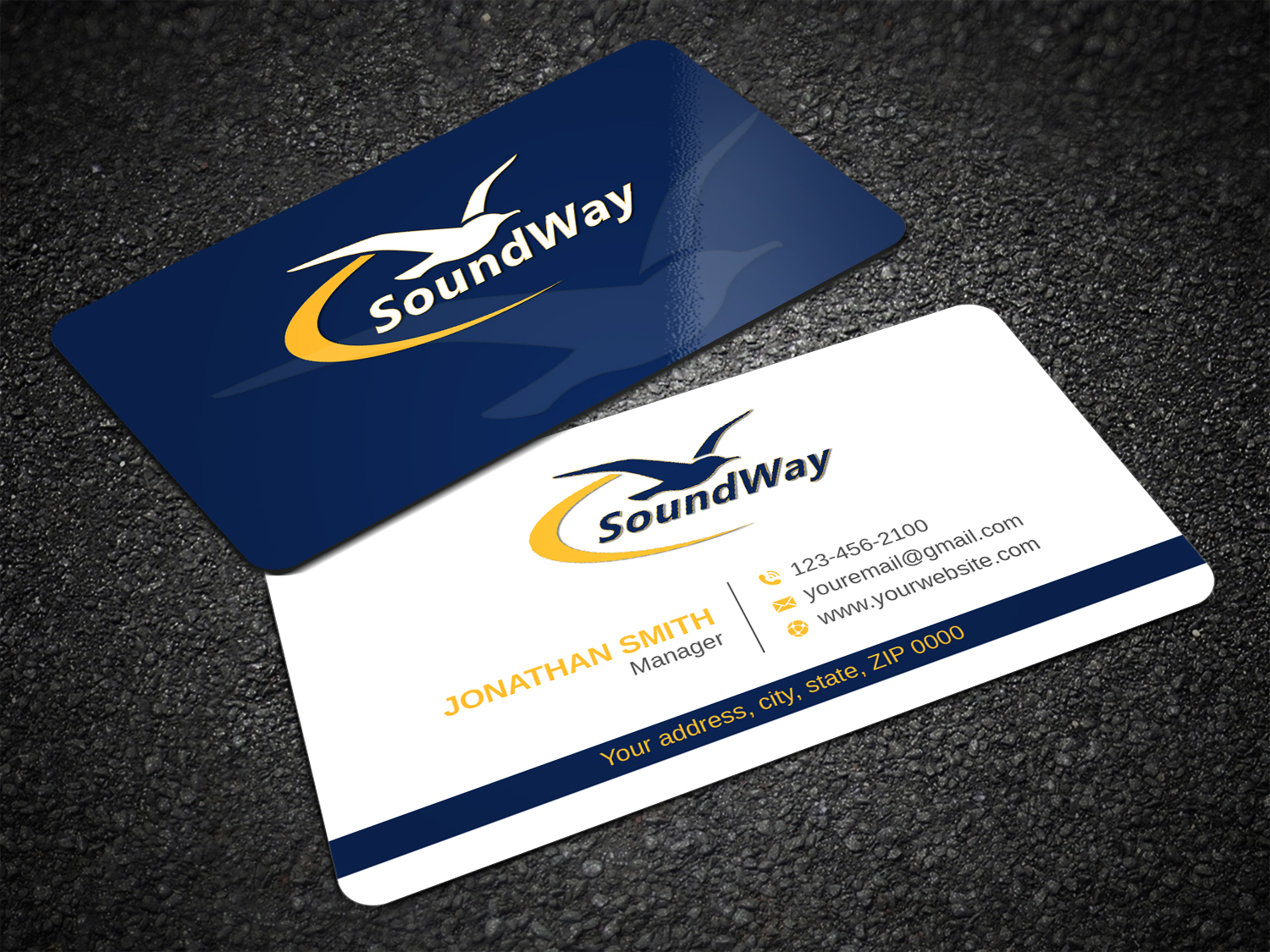 Business Card Design by LAXMI DESIGNHUB for SoundWay Consulting Incorporated | Design #26499001