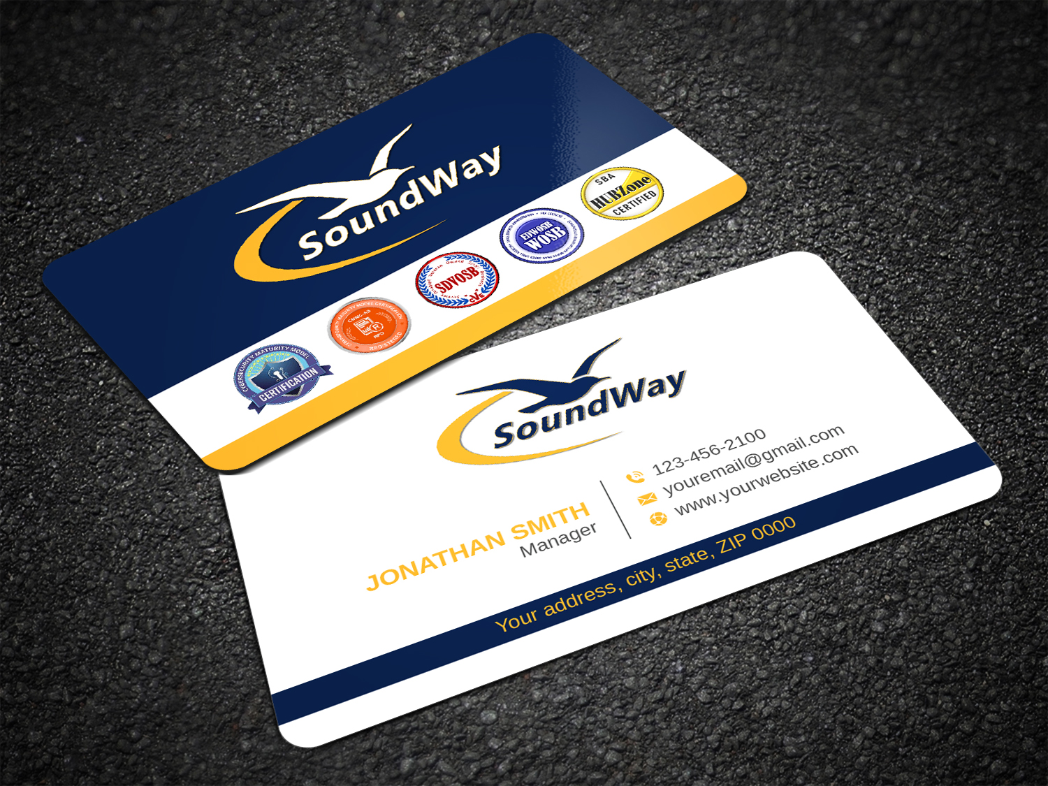 Design de Carte de Visite par LAXMI DESIGNHUB pour SoundWay Consulting Incorporated | Design #26499002