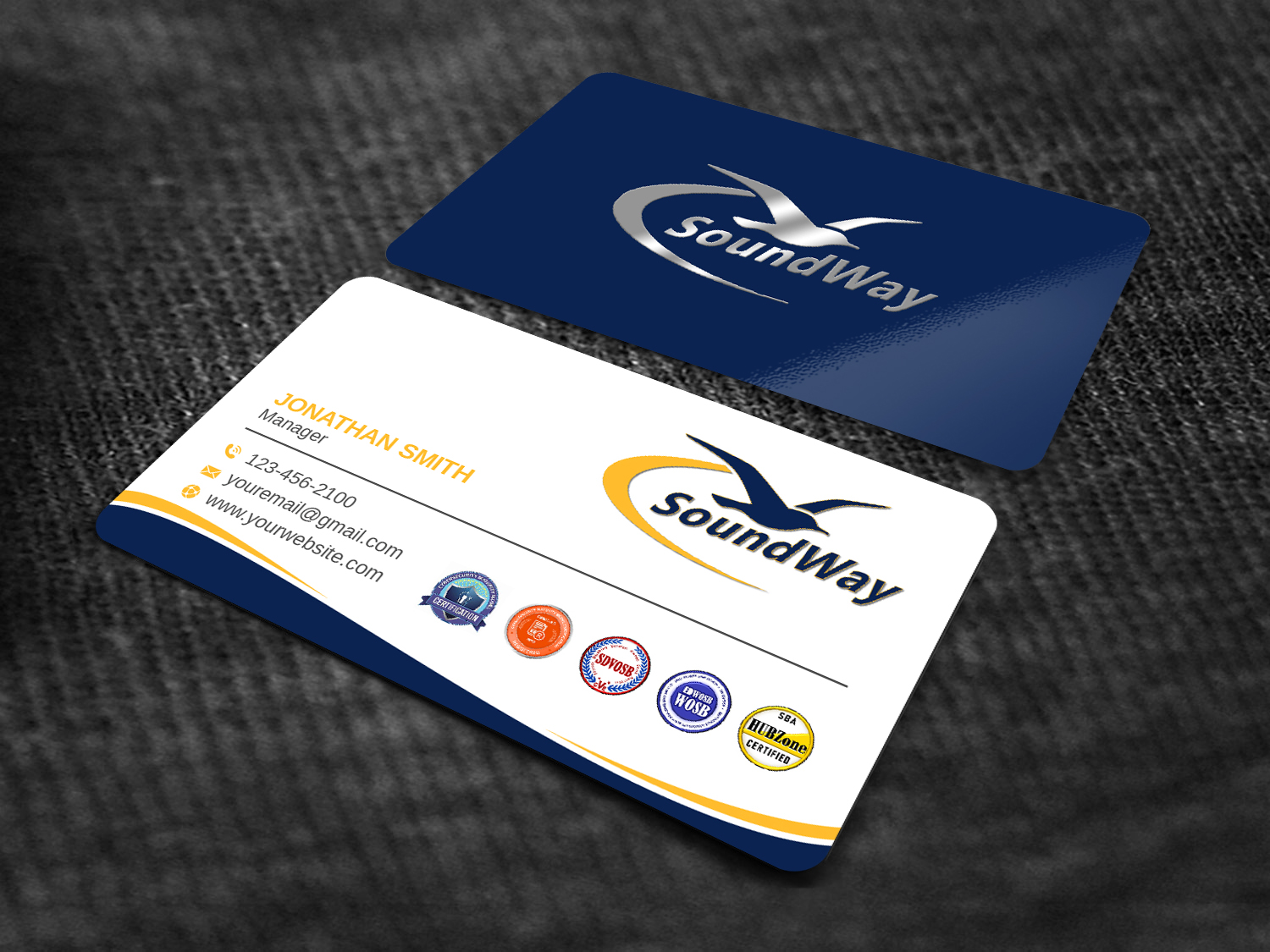 Business Card Design by LAXMI DESIGNHUB for SoundWay Consulting Incorporated | Design #26503845