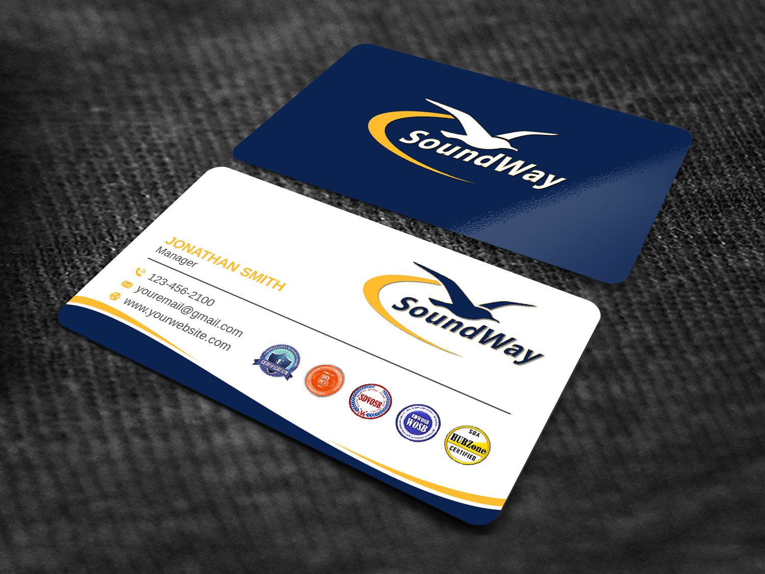 Business Card Design by LAXMI DESIGNHUB for SoundWay Consulting Incorporated | Design #26503846