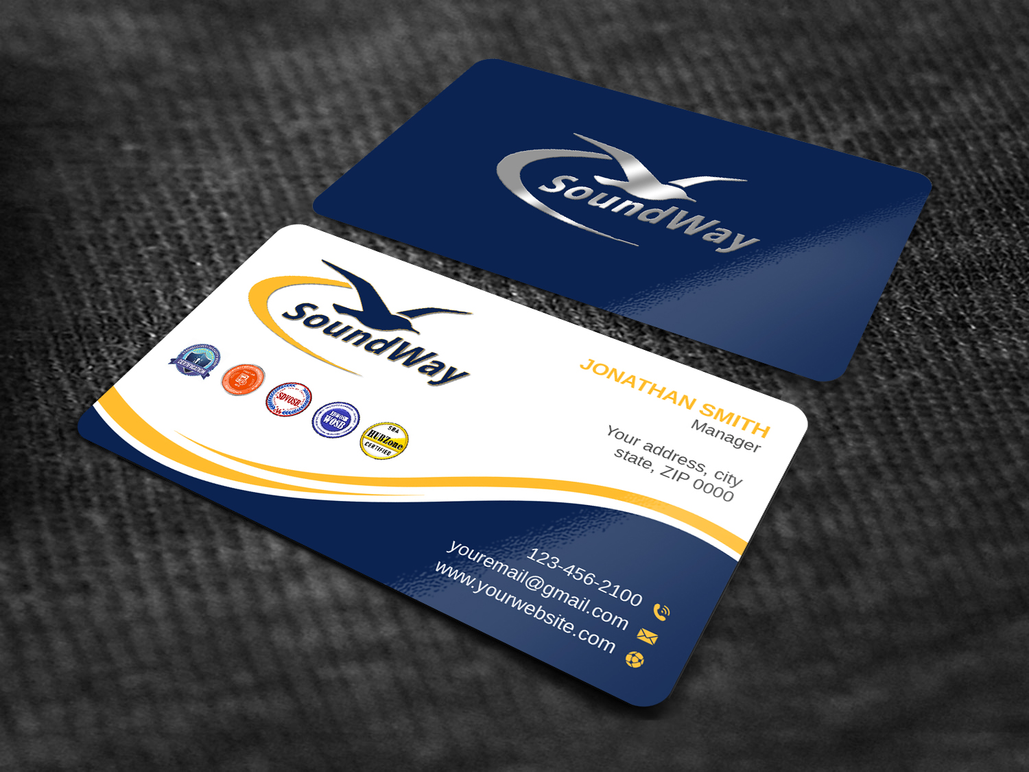 Business Card Design by LAXMI DESIGNHUB for SoundWay Consulting Incorporated | Design #26503847