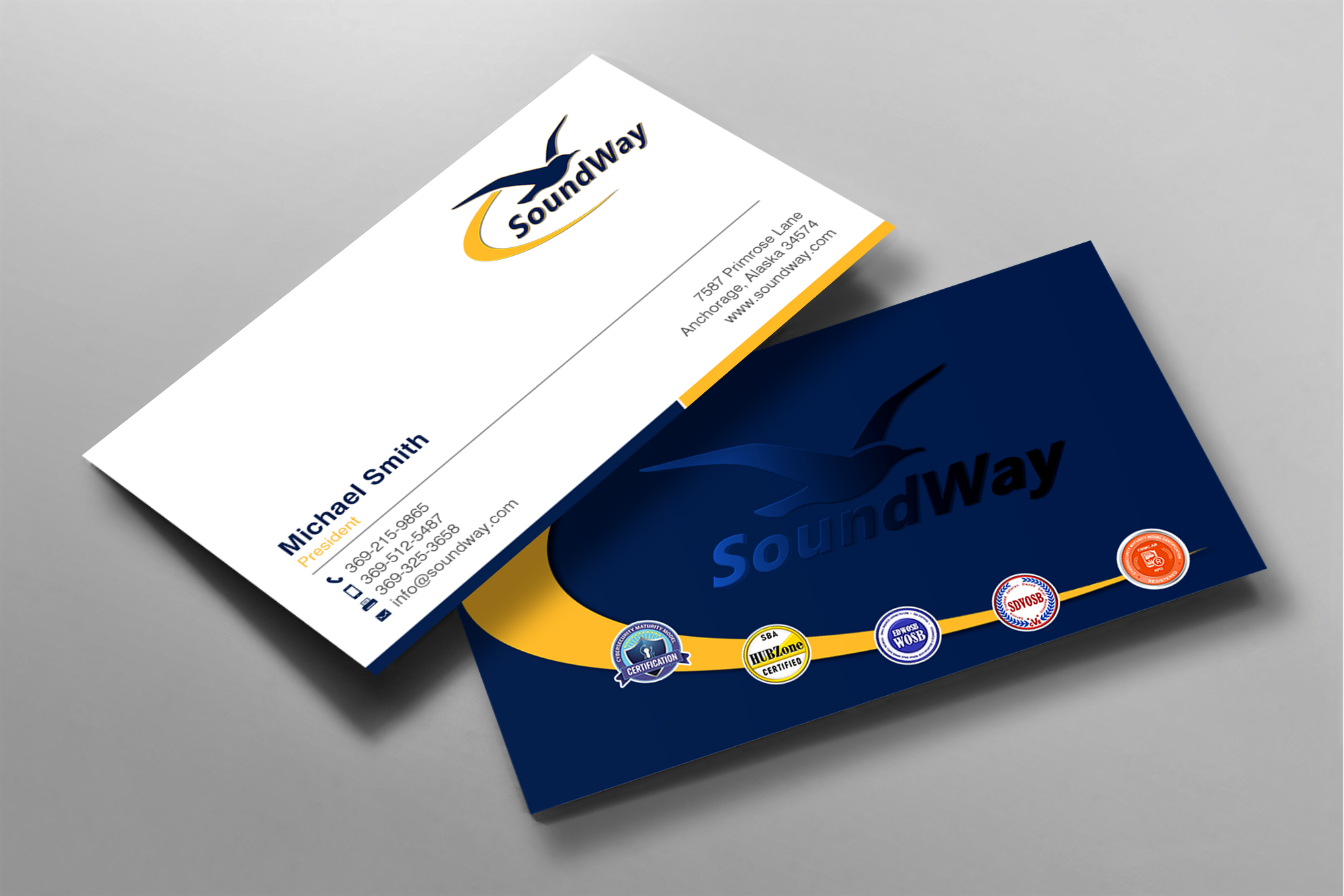 Business Card Design by chandrayaan.creative for SoundWay Consulting Incorporated | Design #26504561