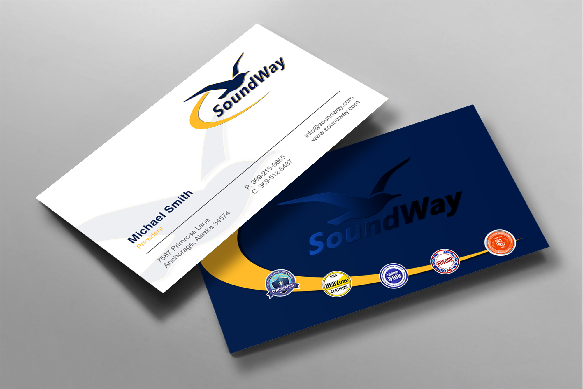 Design de Carte de Visite par chandrayaan.creative pour SoundWay Consulting Incorporated | Design #26504562