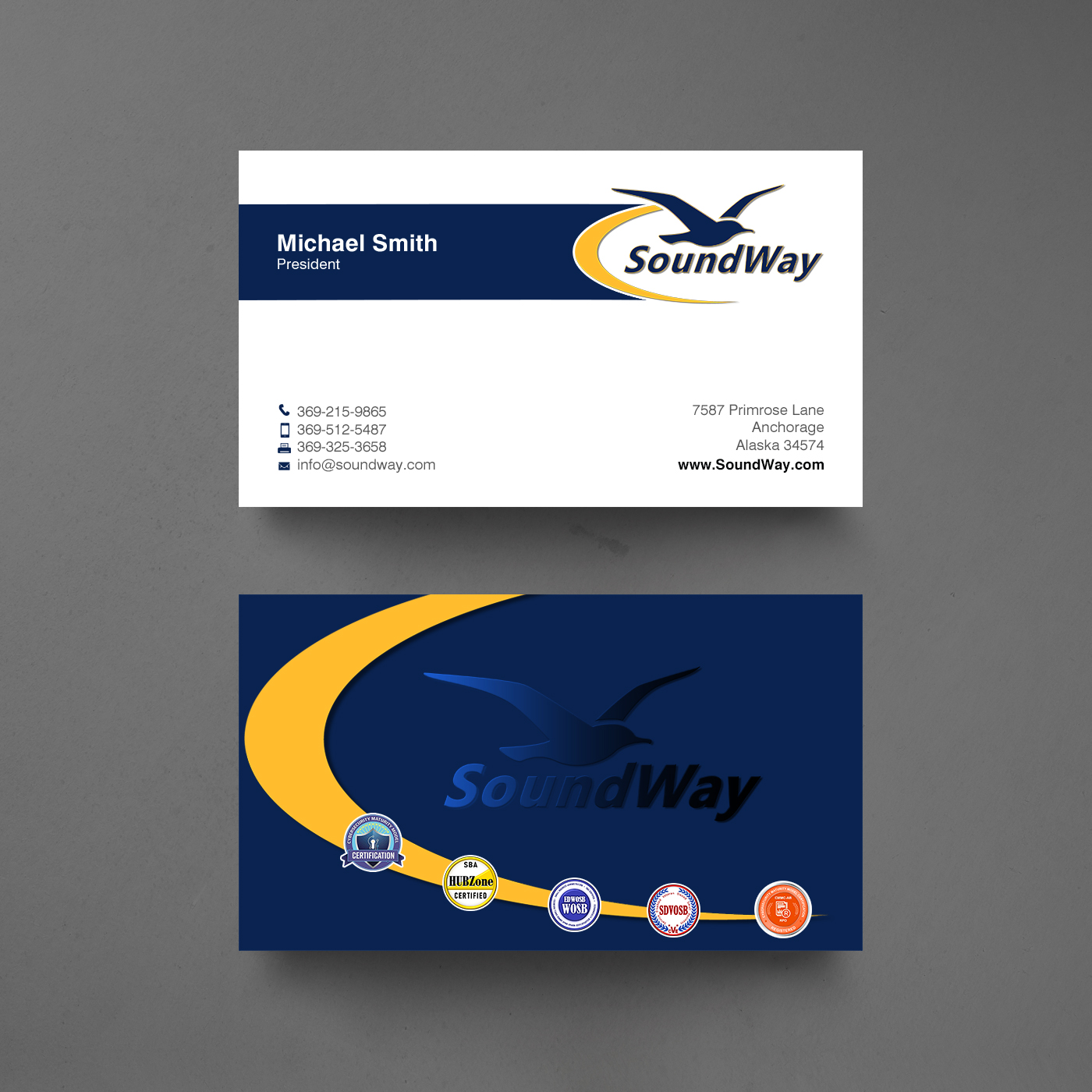 Business Card Design by chandrayaan.creative for SoundWay Consulting Incorporated | Design #26504564