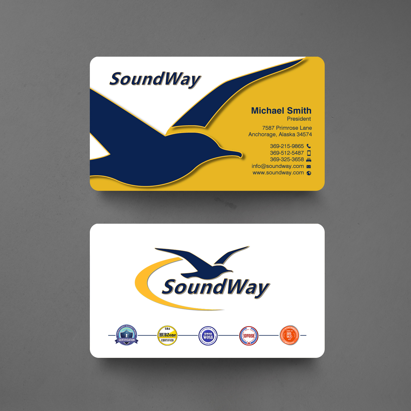 Business Card Design by chandrayaan.creative for SoundWay Consulting Incorporated | Design #26504568