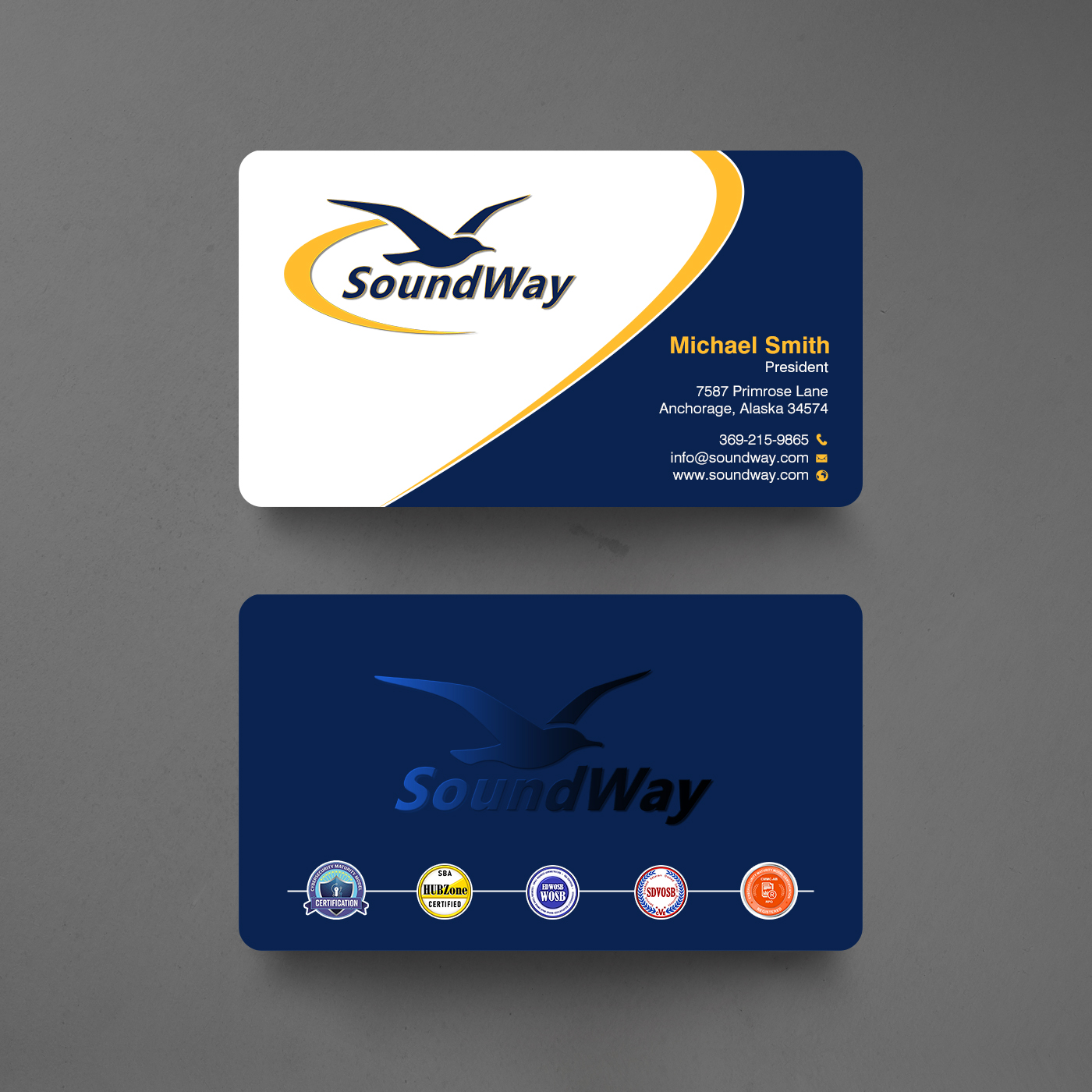 Business Card Design by chandrayaan.creative for SoundWay Consulting Incorporated | Design #26505244