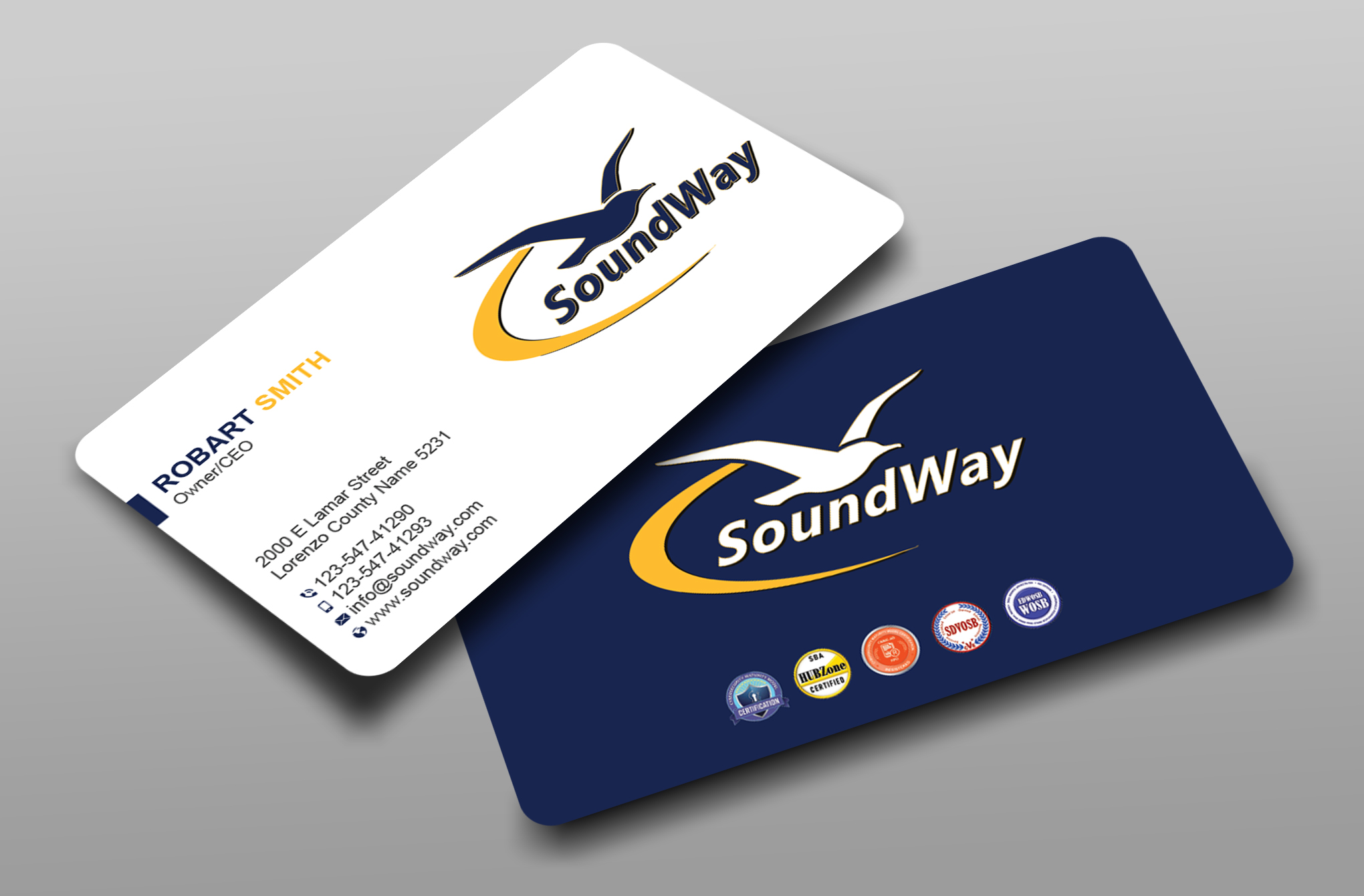 Business Card Design by Uttom 2 for SoundWay Consulting Incorporated | Design #26500232
