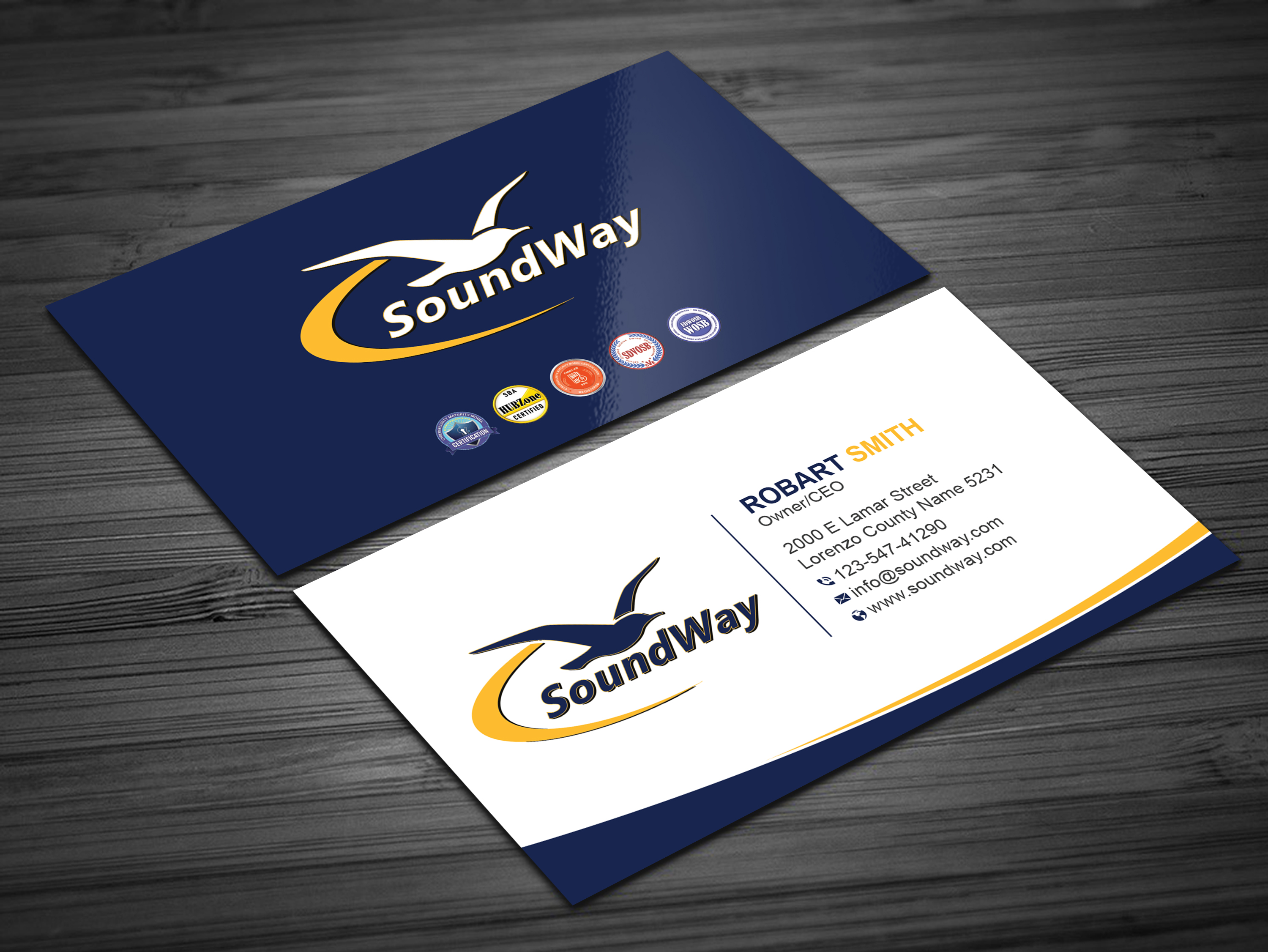 Business Card Design by Uttom 2 for SoundWay Consulting Incorporated | Design #26500235
