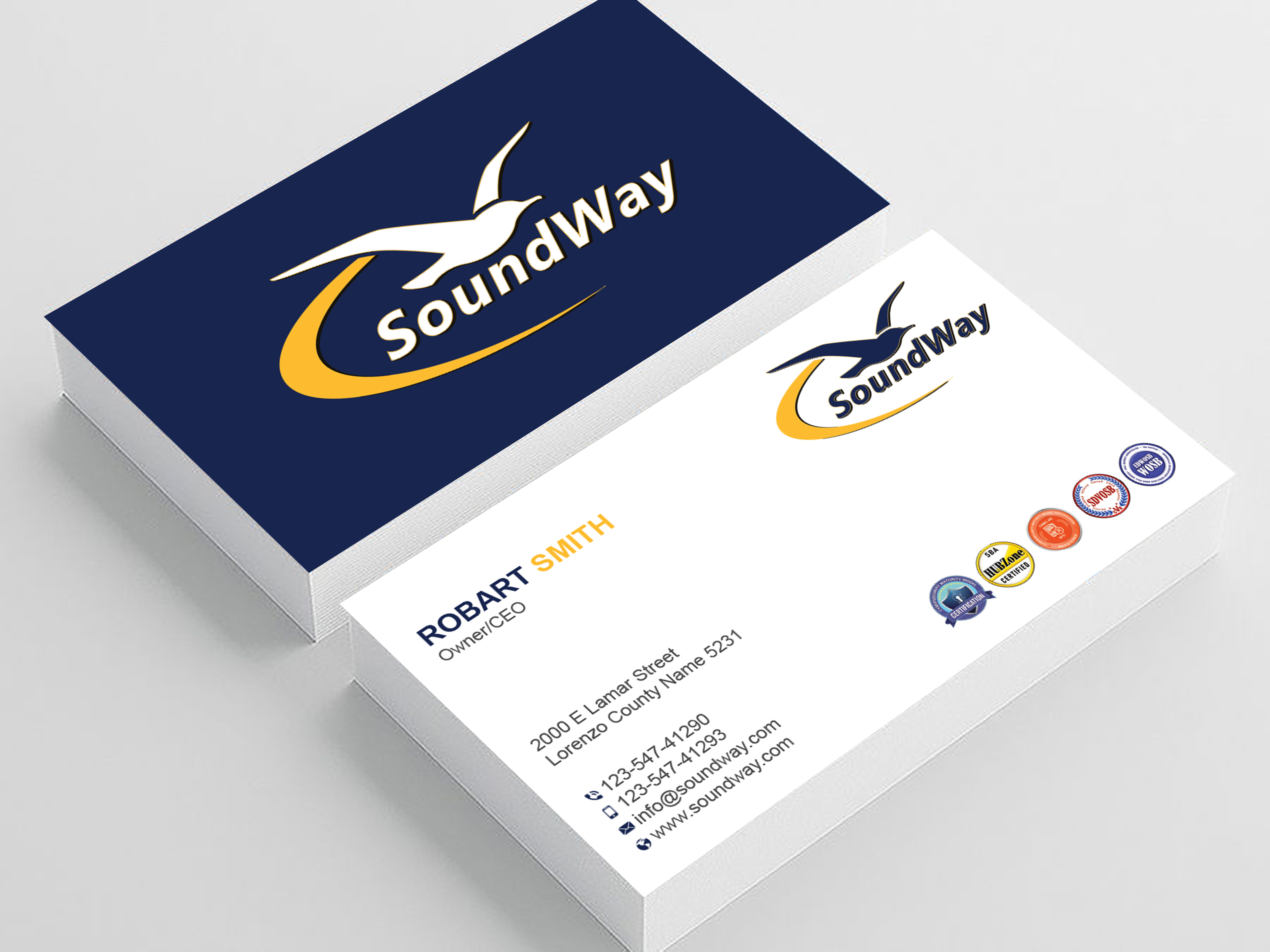 Diseño de Tarjeta de Presentación por Uttom 2 para SoundWay Technologies Inc. | Diseño #26533796