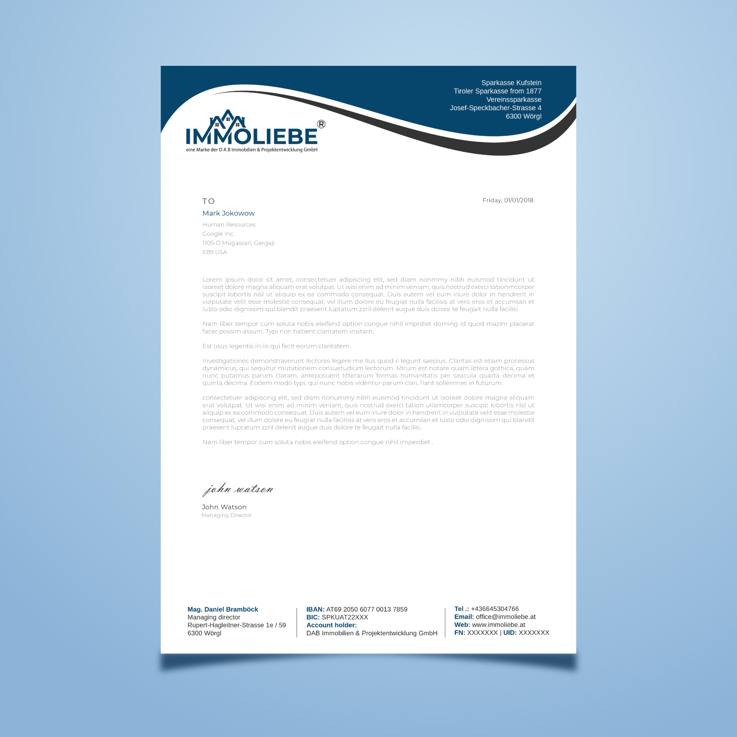 Letterhead Design by Imagine design000 for this project | Design #26509664