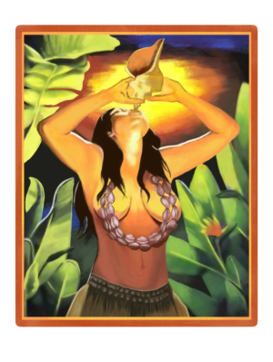 Back of T-shirt Illustration of tropical woman - it gets attention! | Diseño Con Ilustración por Pudja Pratama Sakti
