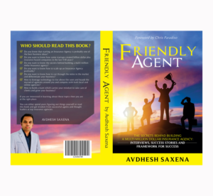 Book cover for "Friendly Agent" focused on scaling up an Insurance Agency | Book Cover Design by Fat Bat Man