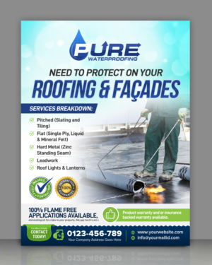 Pure Waterproofing - Logo and Advert | Diseño Publicitario por SAI DESIGNS