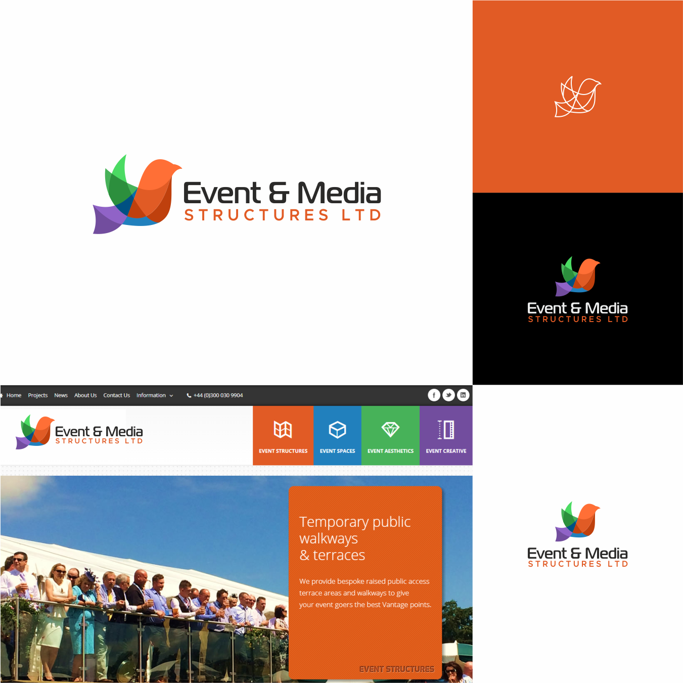 Logo Design by Sibyle for event & media structures ltd  | Design #26510161