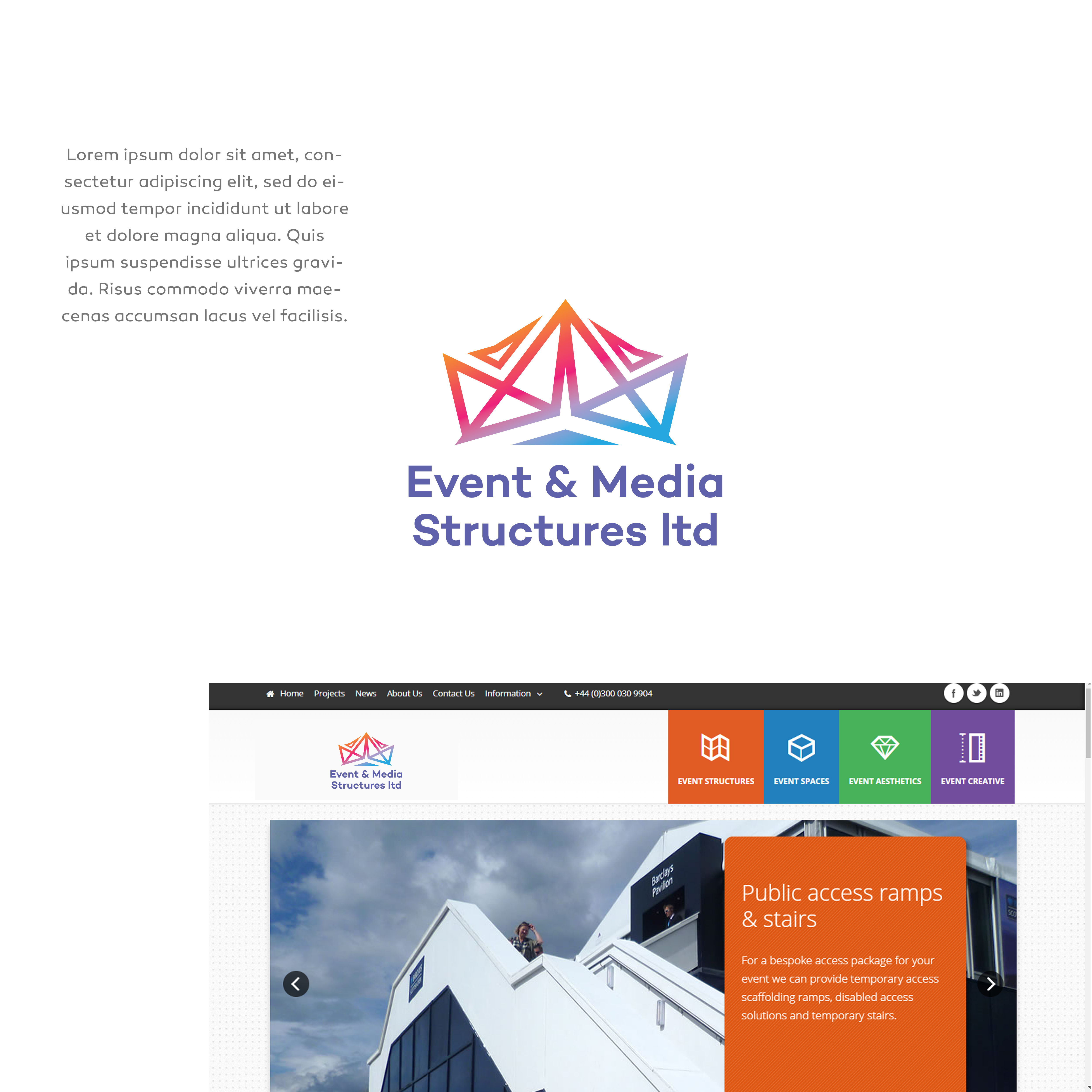 Diseño de Logo por vramar.roy para event & media structures ltd  | Diseño #26508776