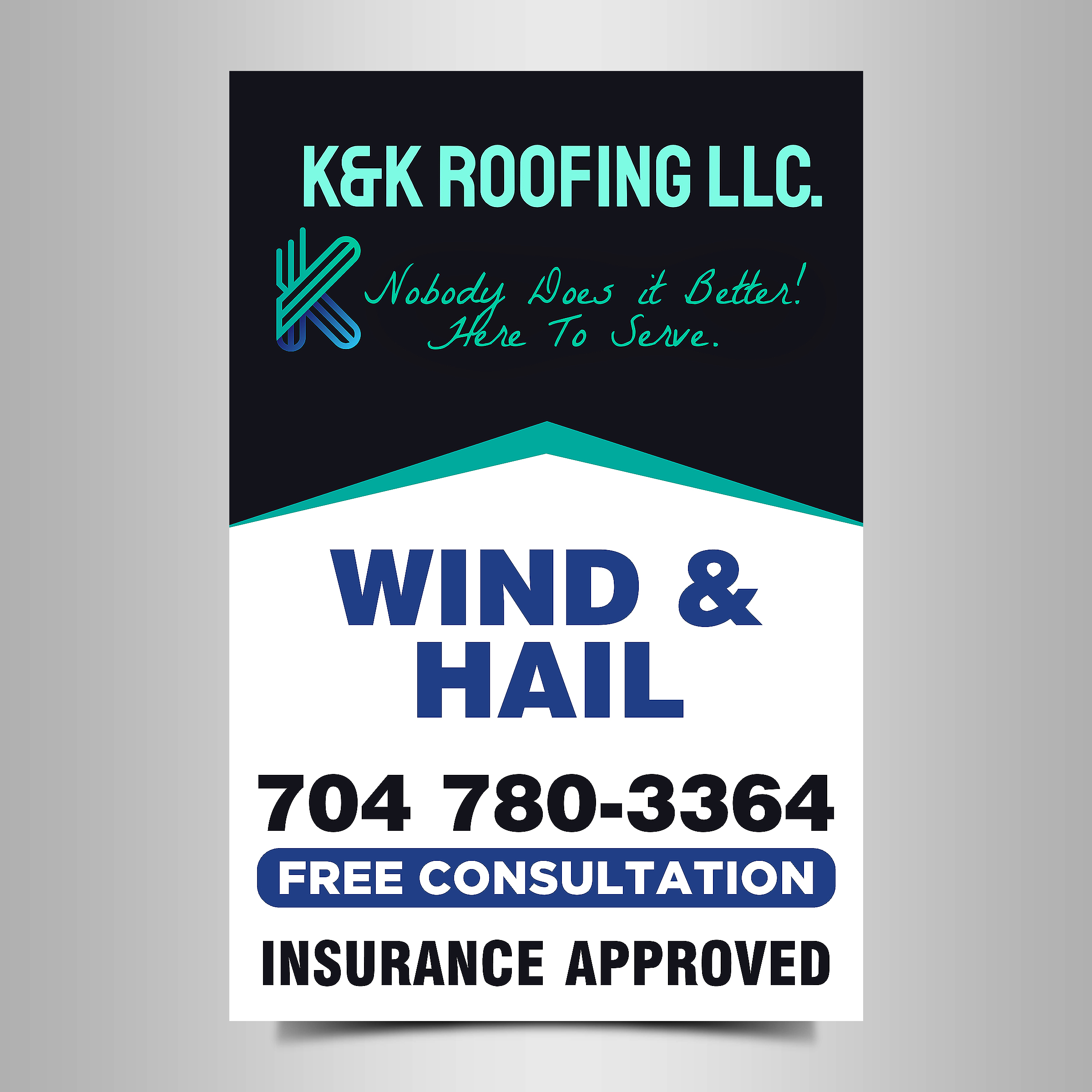 Signage Design by Designers Hub for K&K ROOFING  | Design #26513839