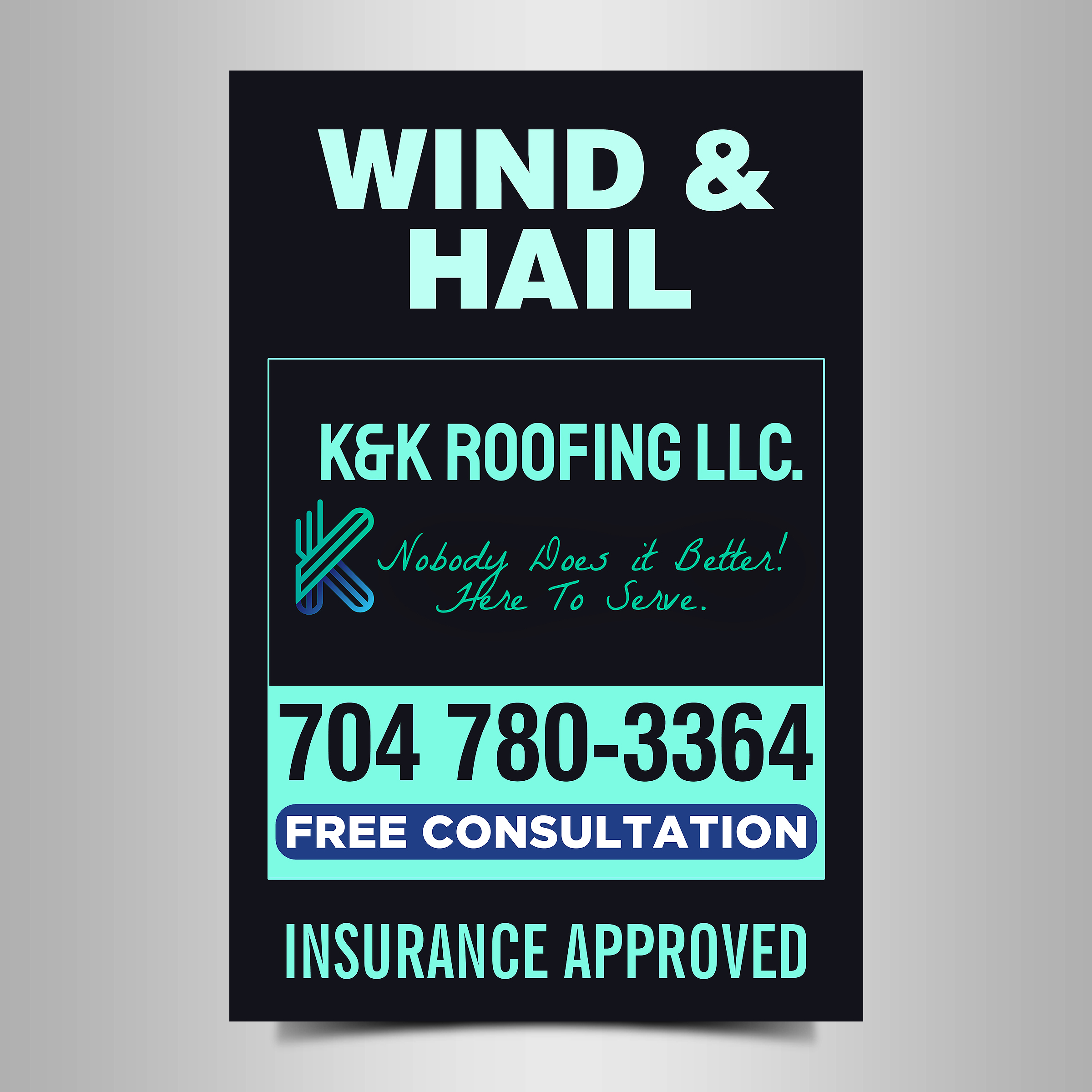 Signage Design by Designers Hub for K&K ROOFING  | Design #26513891
