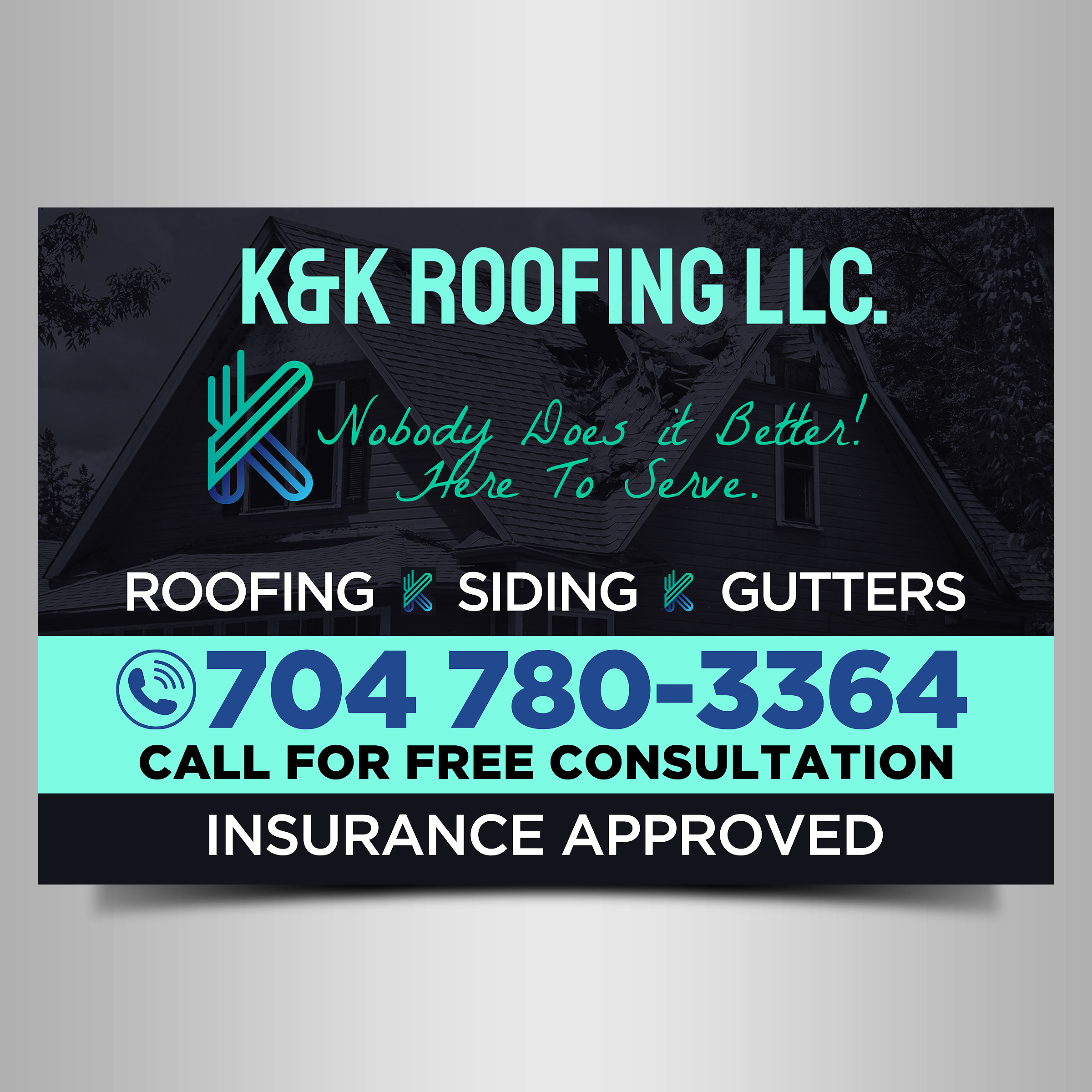 Signage Design by Designers Hub for K&K ROOFING  | Design #26519285